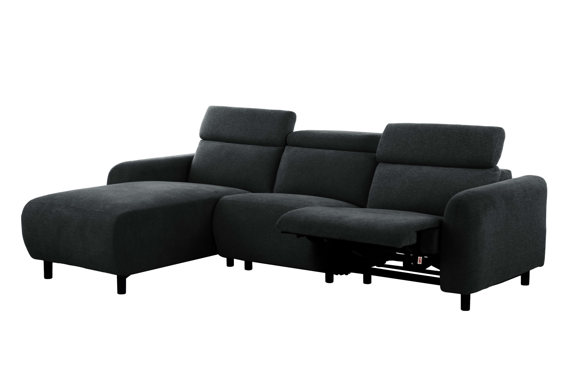 GOODproduct Ecksofa »SKAANE Struktur, L-Form, 274 cm, manuelle/elektrische Relaxfunktion,« rundes Design, Kopfteilverstellung, Federkernpolsterung