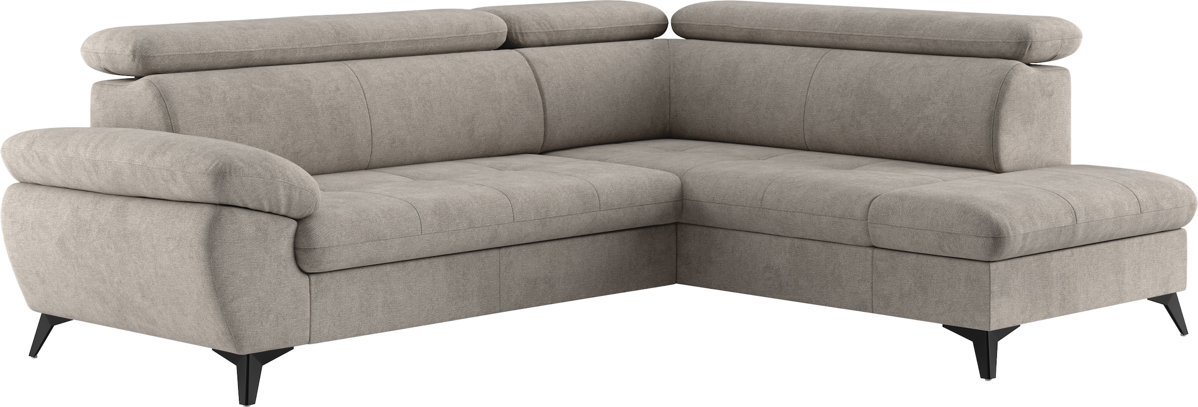 COTTA Ecksofa »Hudson L-Form, B: 256 cm« mit Kopfteilverstellung, optional Bettfunktion & Bettkasten