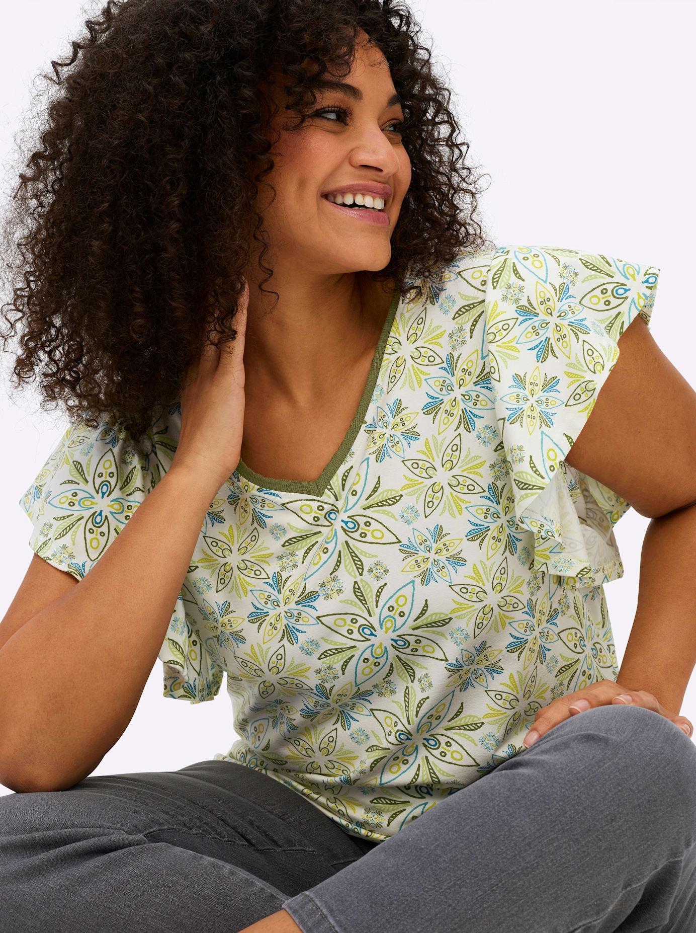Sheego T-shirt en V »Shirt« 1