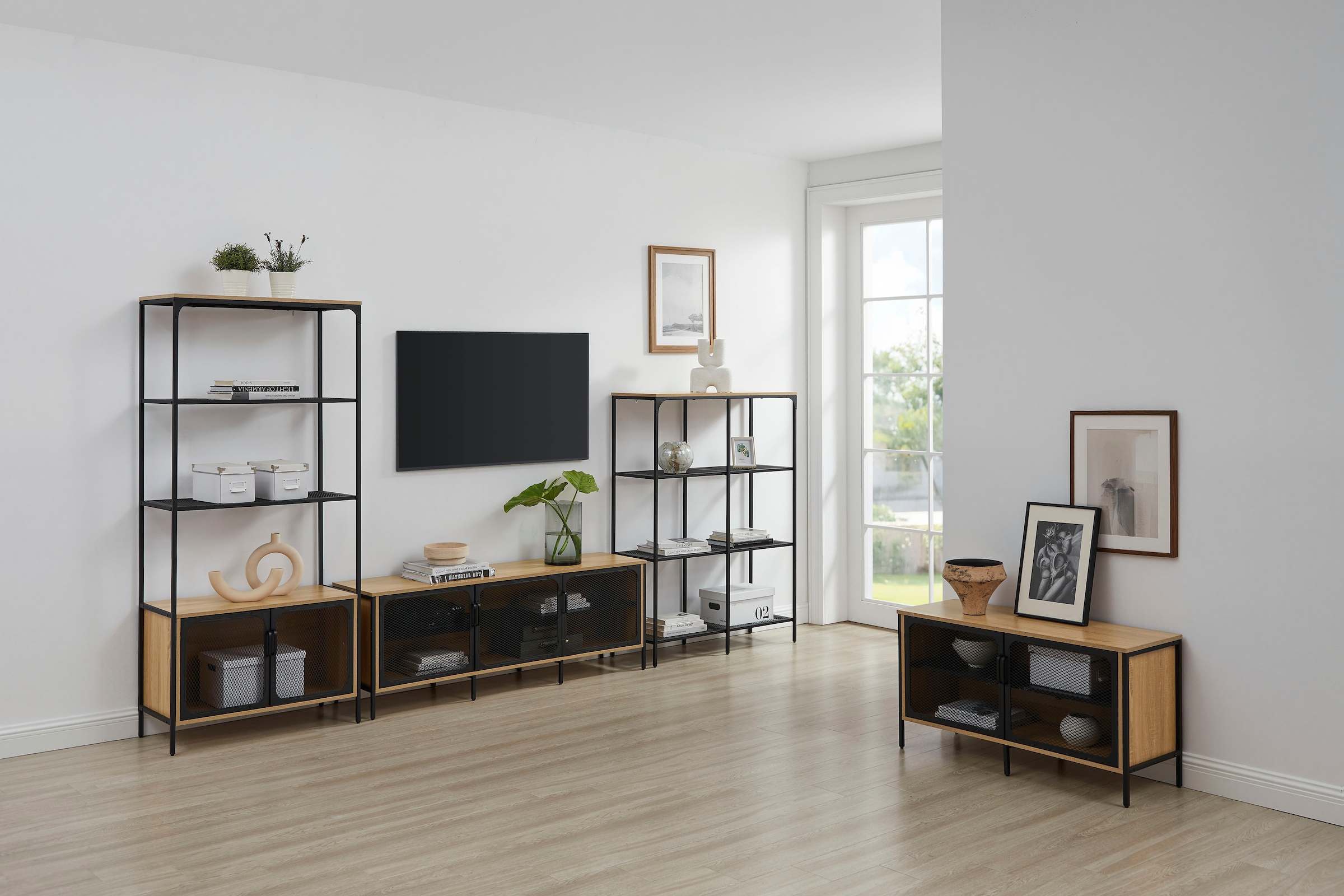 GOODproduct Étagère »Amance« robust, natürliche Materialien, Metallgestell, Höhe 177 cm