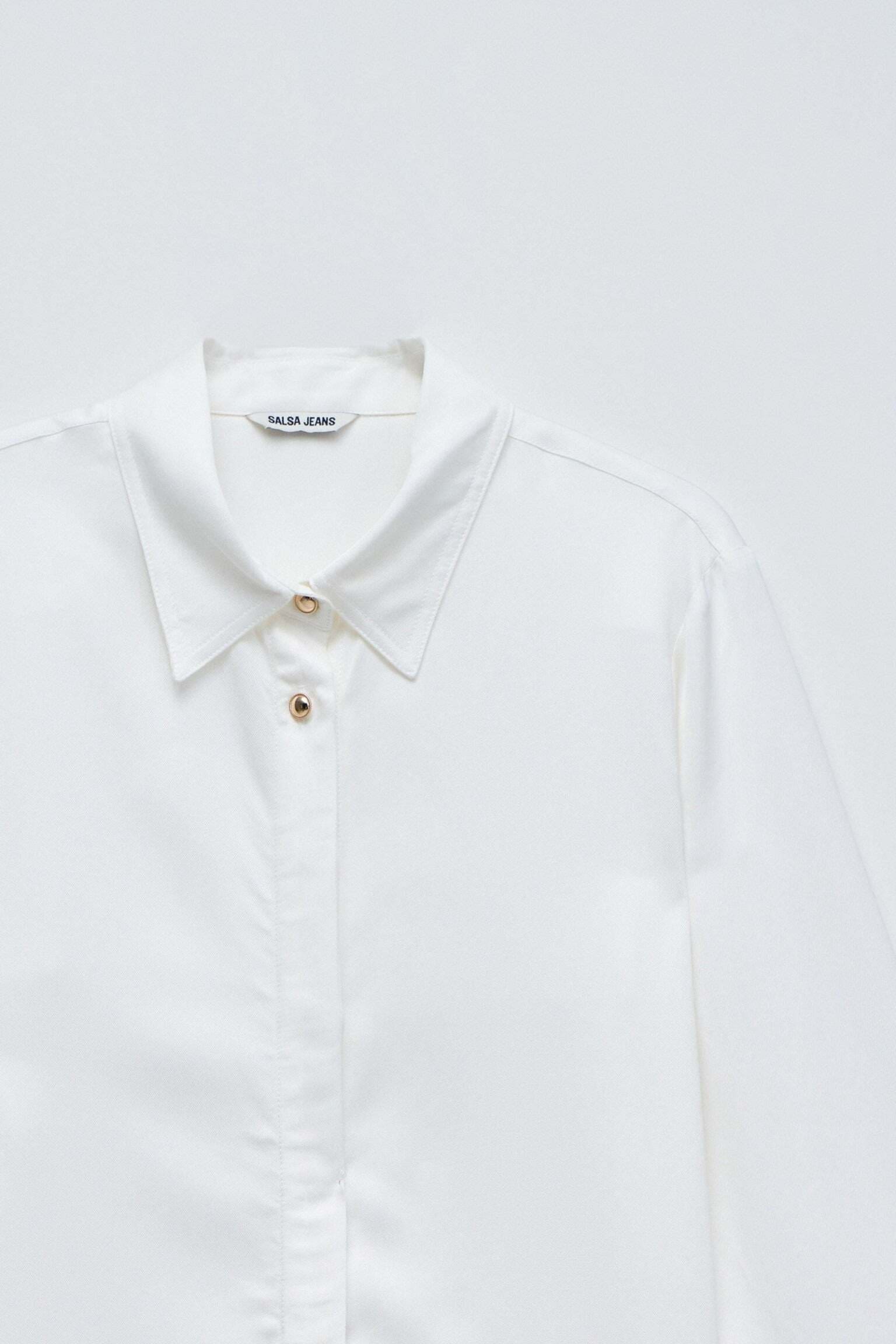 Salsa Blouse à manches longues »Salsa Jeans Langarmbluse Basic Shirt W/ Gold Buttons«