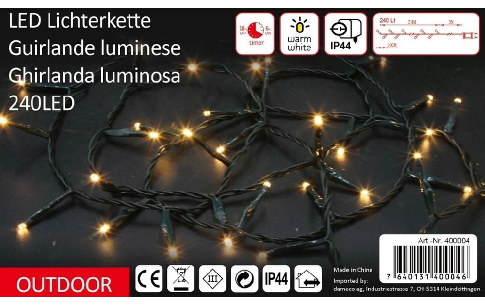   LED-Lichterkette »Dameco 240 LED, 24 m, Outdoor« 240 Stk.-flammig