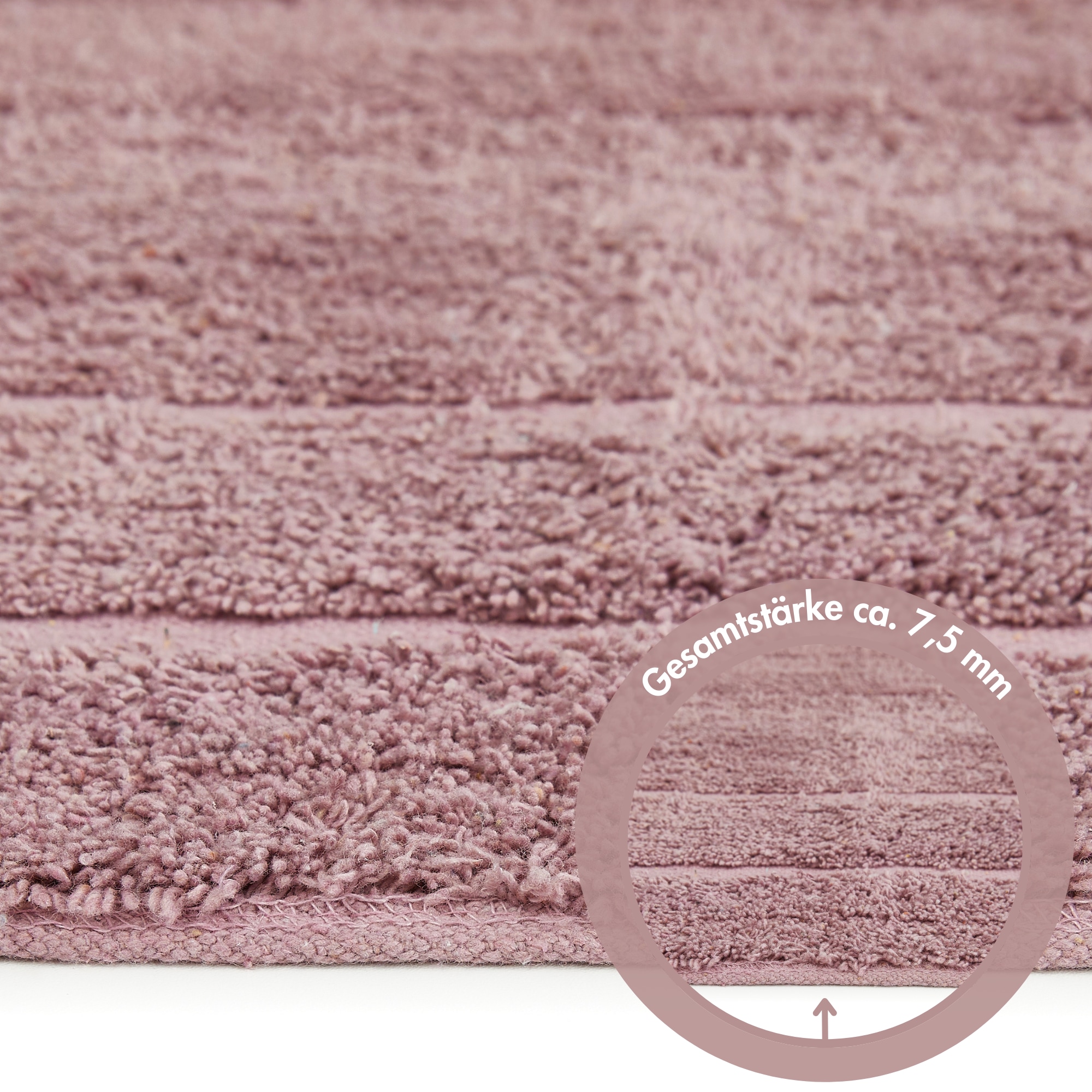 Andiamo Badematte »Havanna, 50x80 cm« Höhe 7,5 mm fussbodenheizungsgeeignet | schnell trocknend Badteppich, Uni Farben, Hoch-Tief Effekt, verschiedene Designs