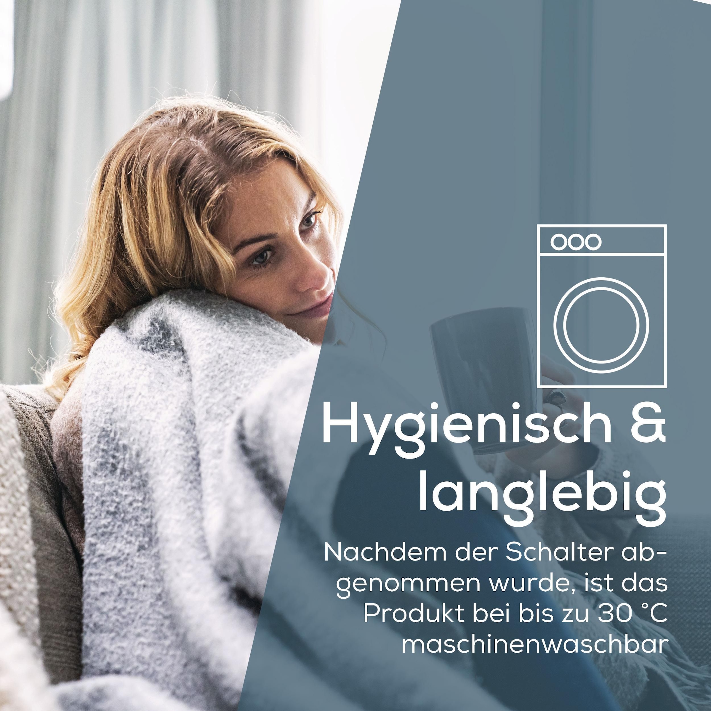 BEURER Couverture chauffante »HD 75 Cosy Dark-Grey, elektrische Wärmedecke zum Einkuscheln« avec 6 niveaux de température, arrêt automatique, lavable en machine