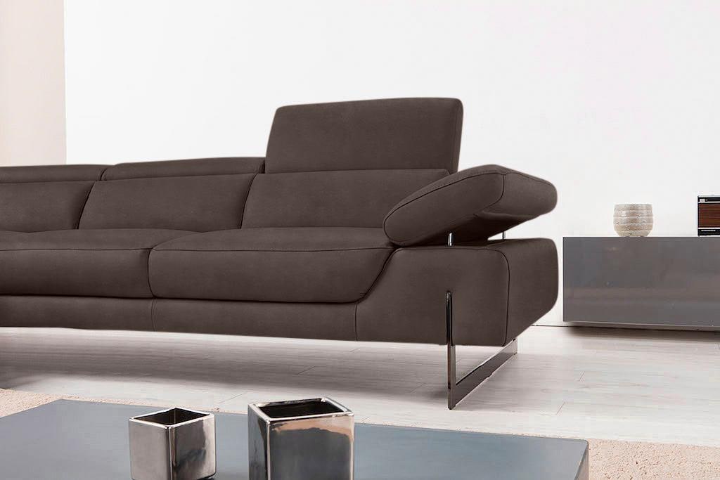 Egoitaliano Ecksofa »Queenie, extravagantes Sofa mit erstklassigem Sitzkomfort« mit verstellbarer Armlehne und Kopfteilen für Wohlfühlkomfort