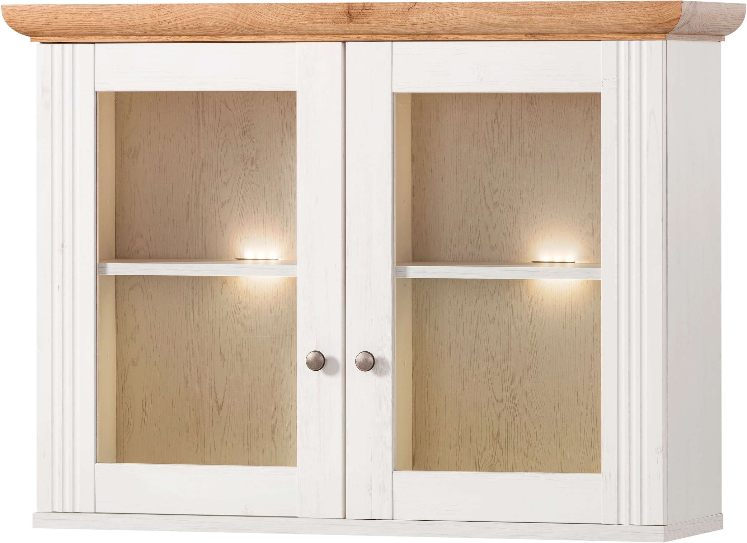 GOODproduct Küchenzeile »KS-Westminster, Pantryküche im Landhaus Stil, hochwertige Metallgriffe« Set,  Breite 294 cm, Kommoden, Wandpaneel, Hängeschrank, Herdumbau