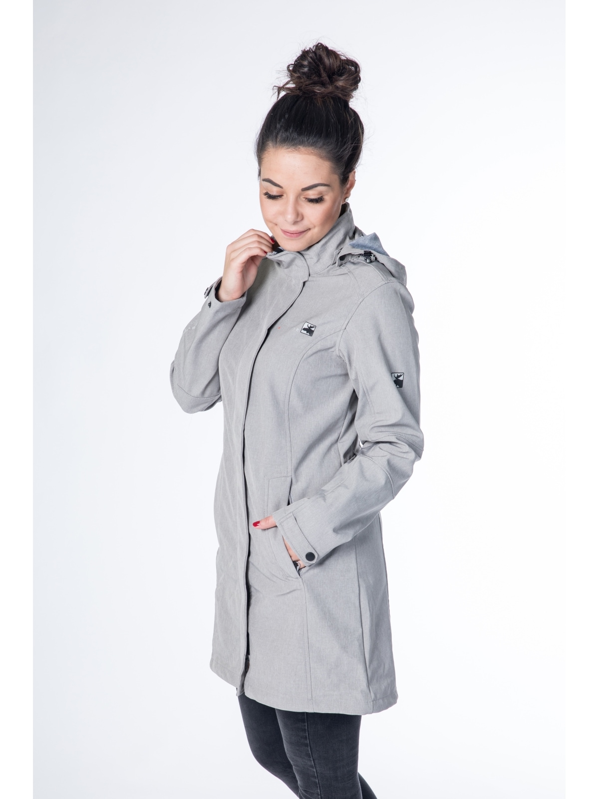 DEPROC Active Softshellmantel »GLACE SILVER LONG WOMEN« auch in Grossen Grössen erhältlich