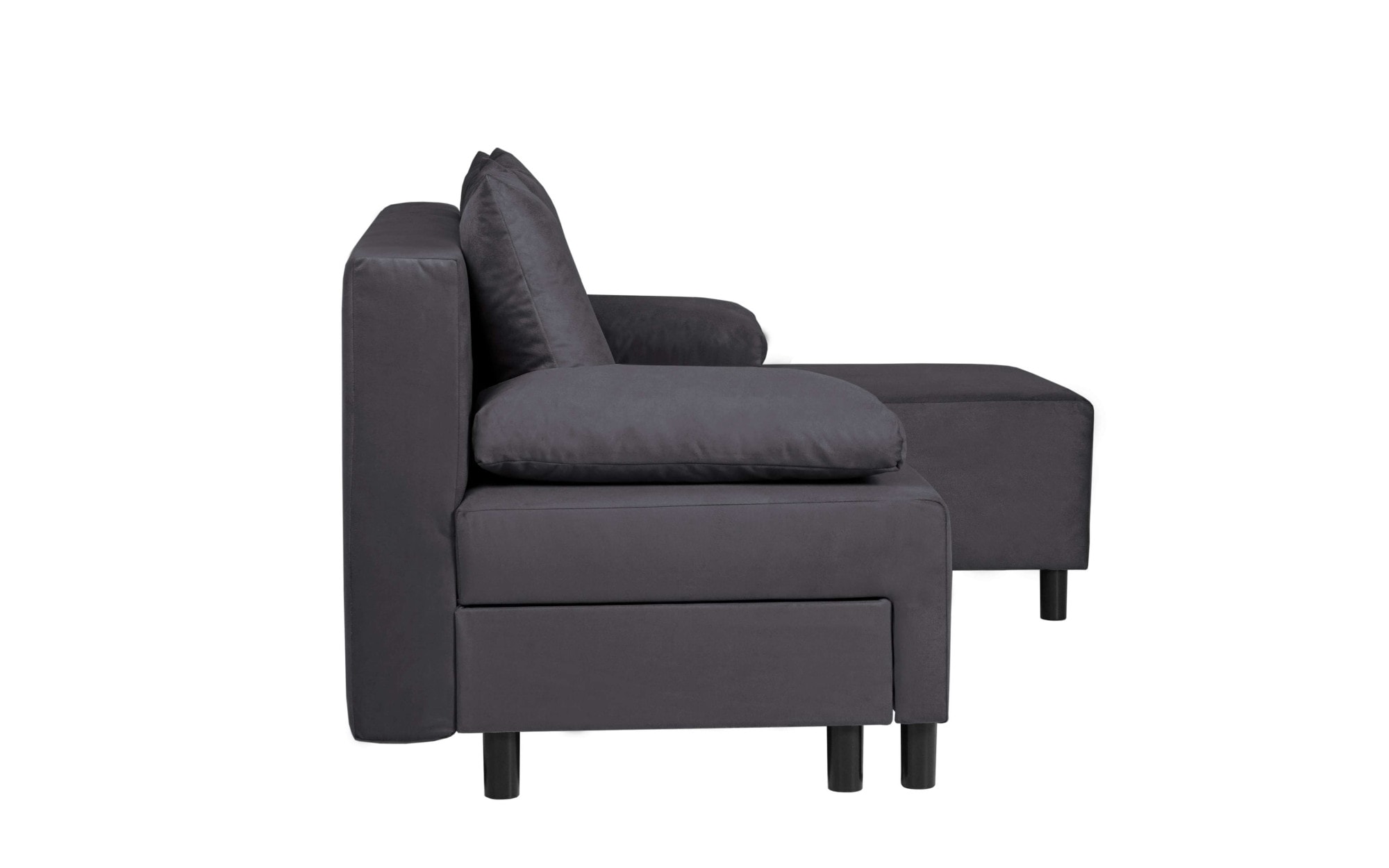 Home affaire Ecksofa »IWALANI, Schlafsofa mit Bettkasten, Recamiere beidseitig montierbar« L-Form, B/T/H 199/135/83 cm, Struktur weich & Velvet