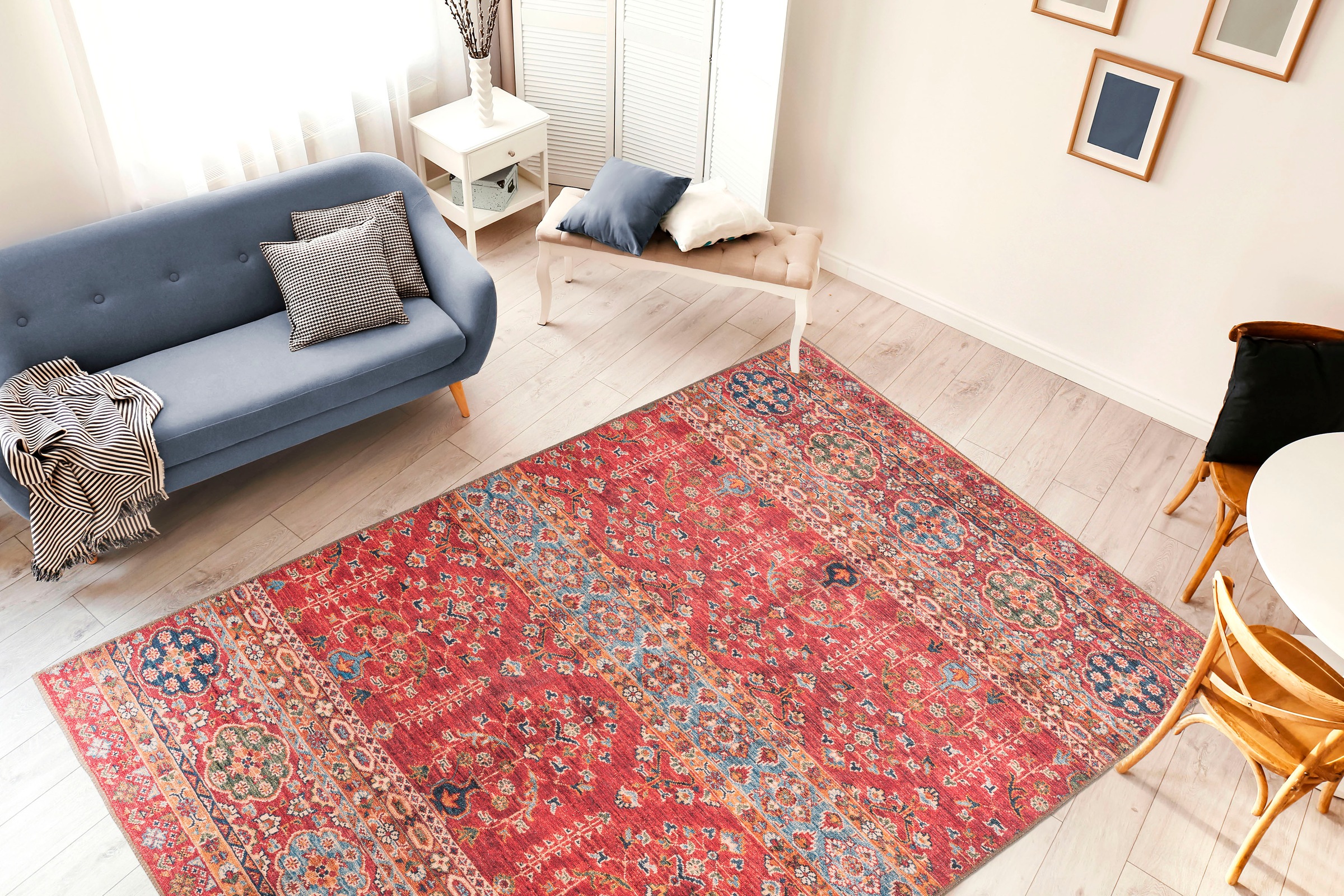 me gusta Teppich »Faye 325« rechteckig 6 mm Höhe Flachgewebe, gedrucktes Motiv, Wohnzimmer, Esszimmer