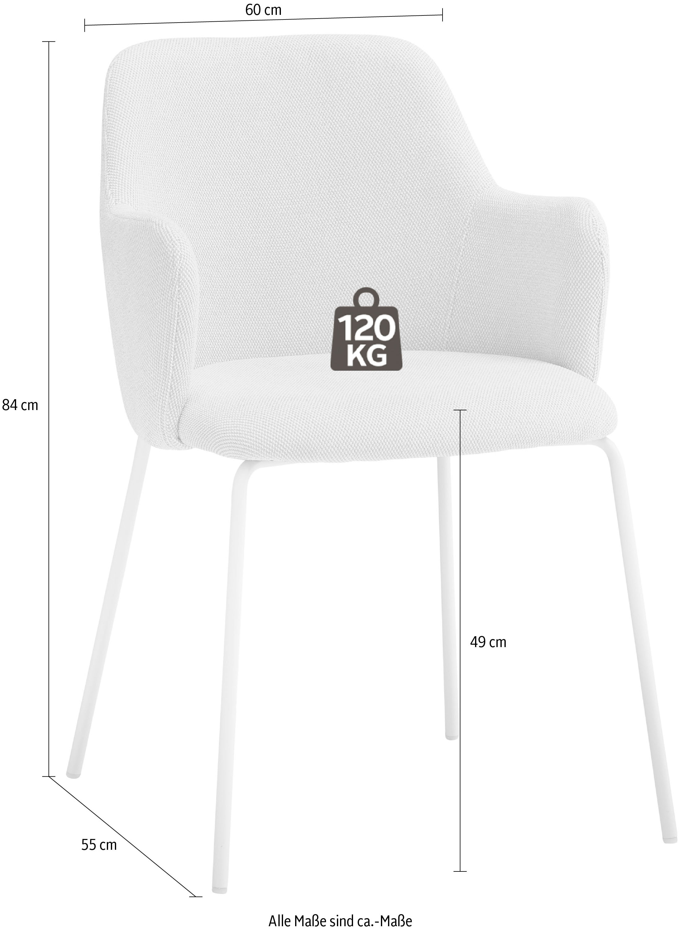 Stolkom Chaise avec accoudoirs »Lissi BxHxT 60x84x44 cm« (Ensemble) 2 cuisBreite 60cm, Metallgestell