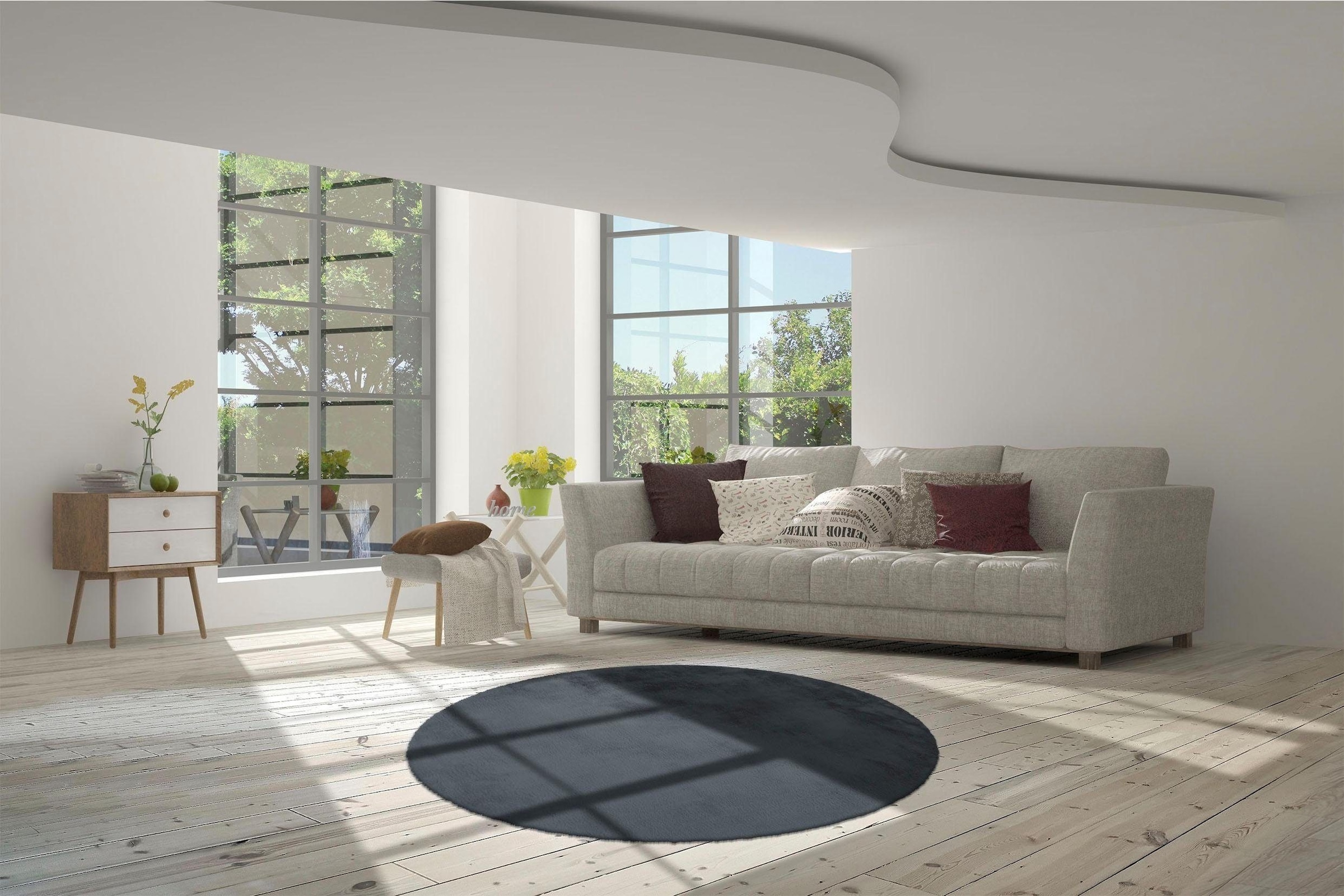 calo-deluxe Tapis en fourrure »Vogesen 212« Rond 45 mm Höhe Kunstfell, Wohnzimmer