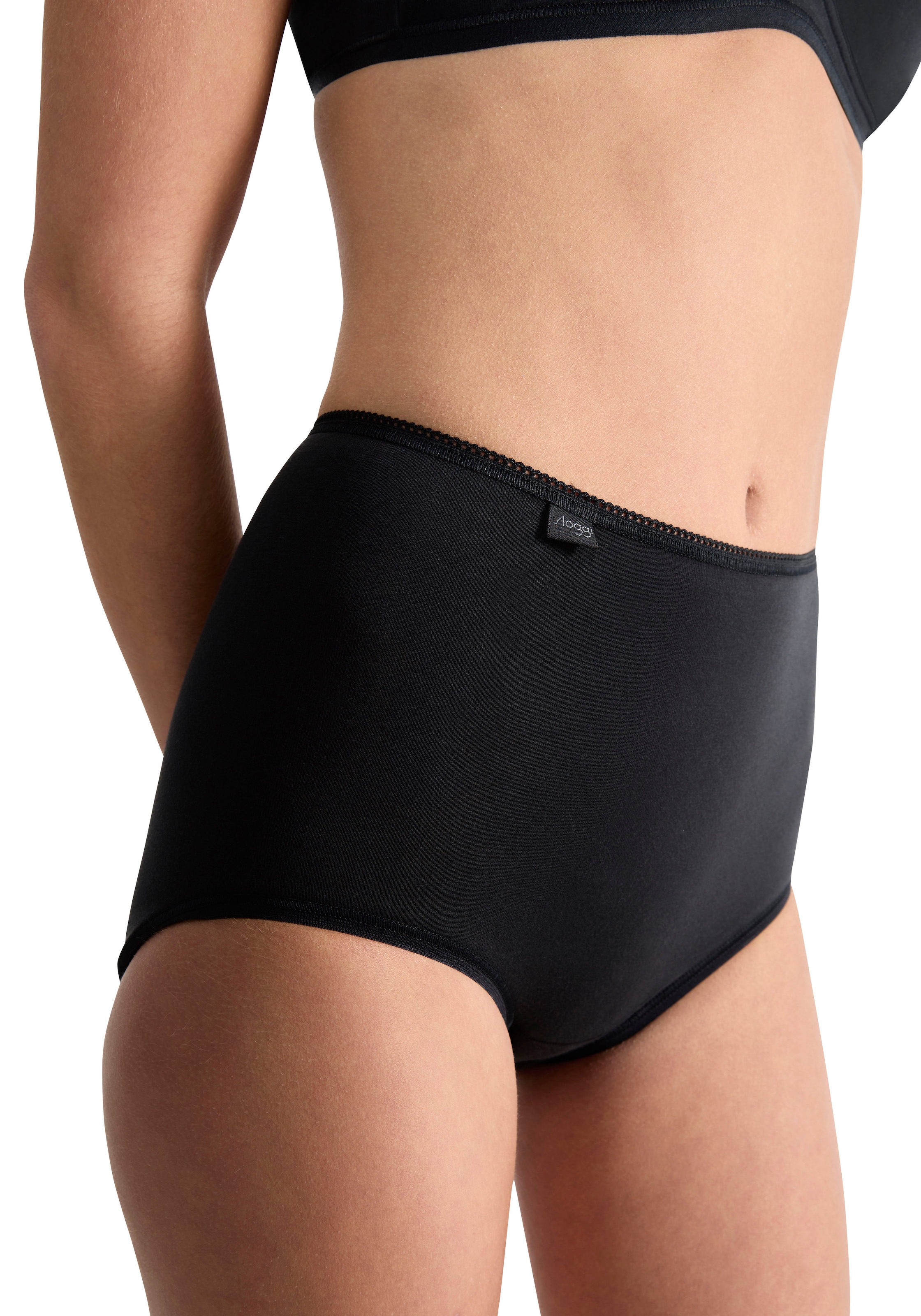 sloggi Maxislip »24/7 Cotton« coupe plus haute, élastique, dentelle, opaque, douce