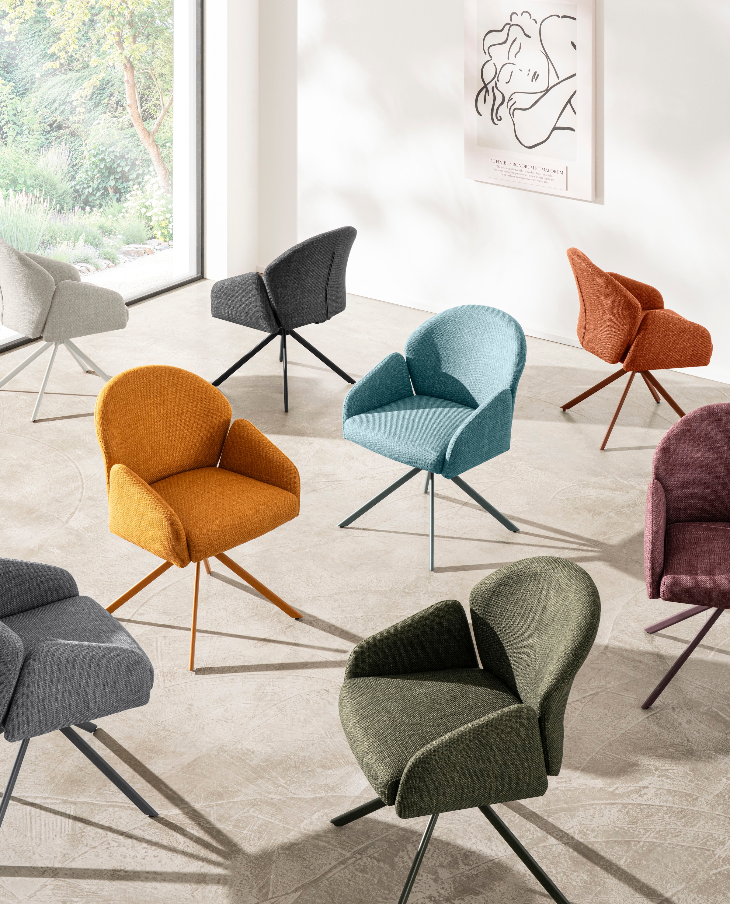 HELA Chaise avec accoudoirs »HOLLY« (Set) 1 cuis360° drehbar, Armlehnen, Gestell angepasst, Swing Back Komfortrücken