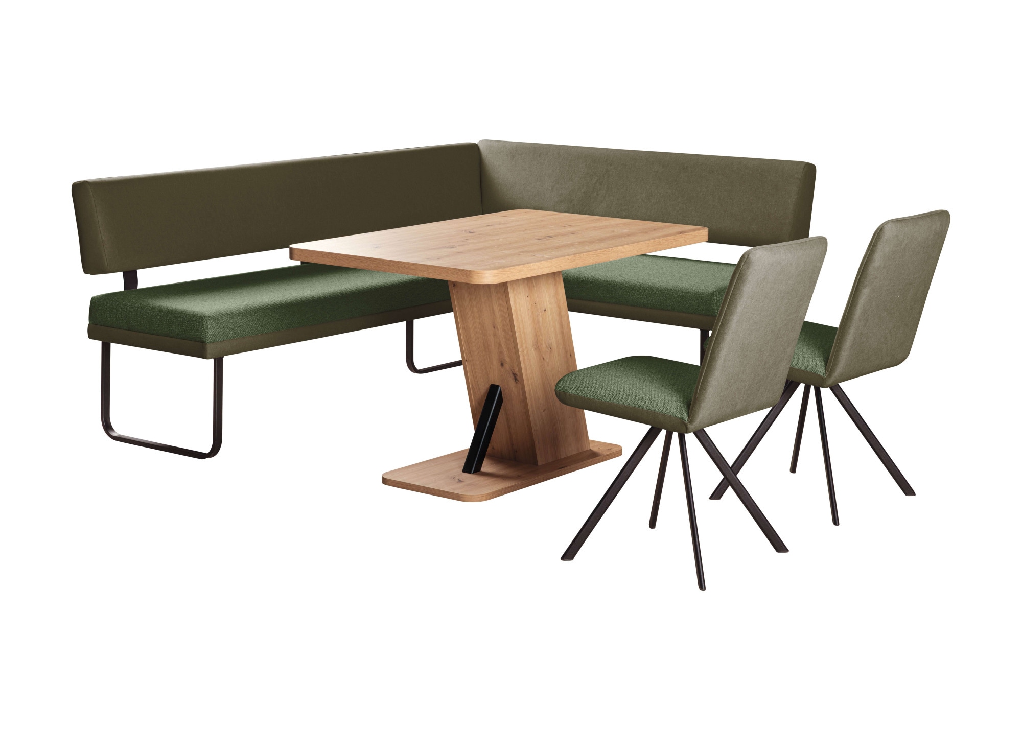 GOODproduct Eckbankgruppe »Gabi Essecke, Sitzgruppe, Eckbankgruppe, Küchenbankgruppe« Set, 4tlg, 4 tlg. tlg. Gestell aus matt-schwarzem Flachmetall, stabil, 2-Stoff-Design