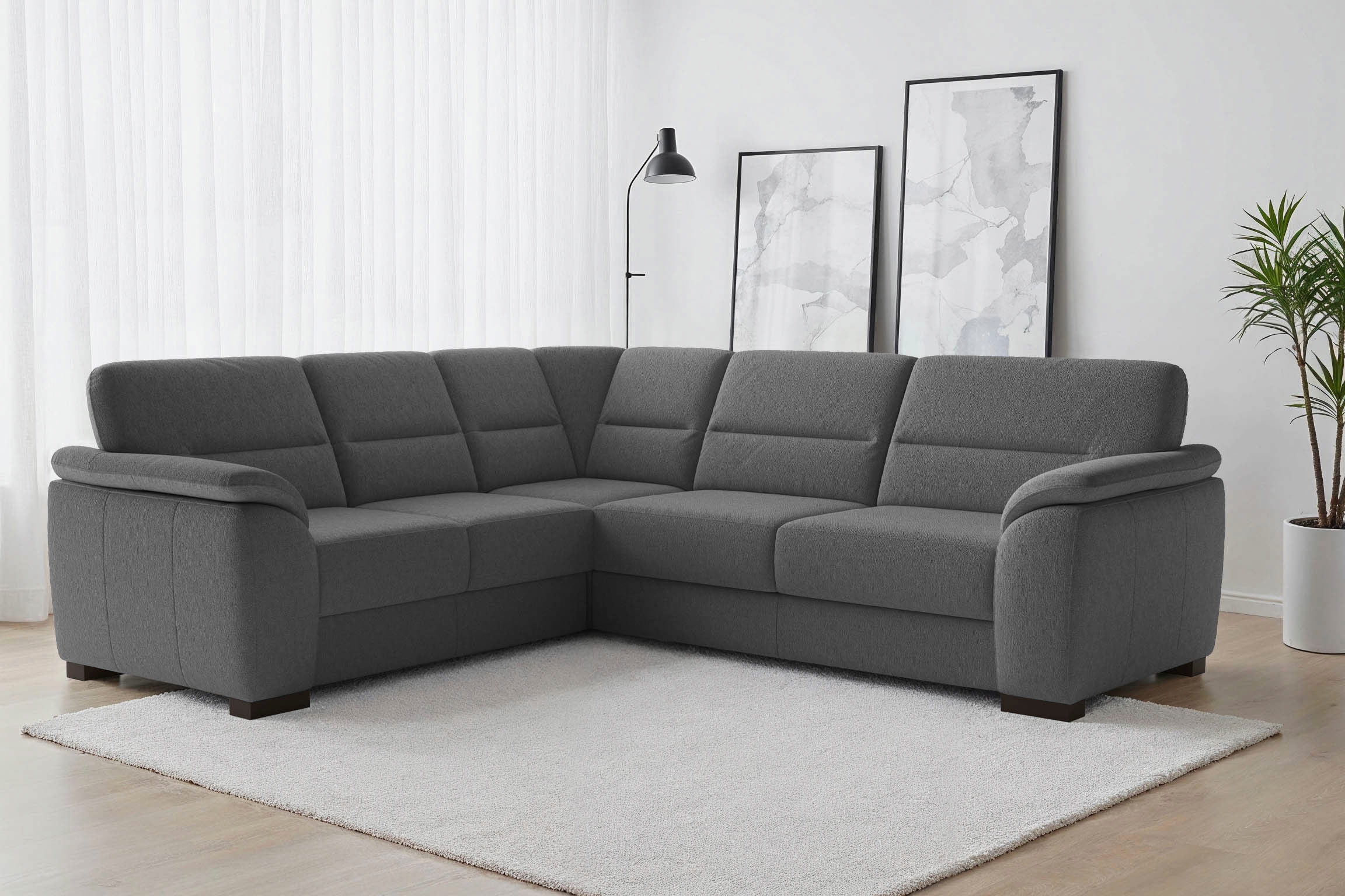 sit&more Ecksofa »Montego L-Form, B: 255 cm« wahlweise mit Schlaffunktion und Schubkasten