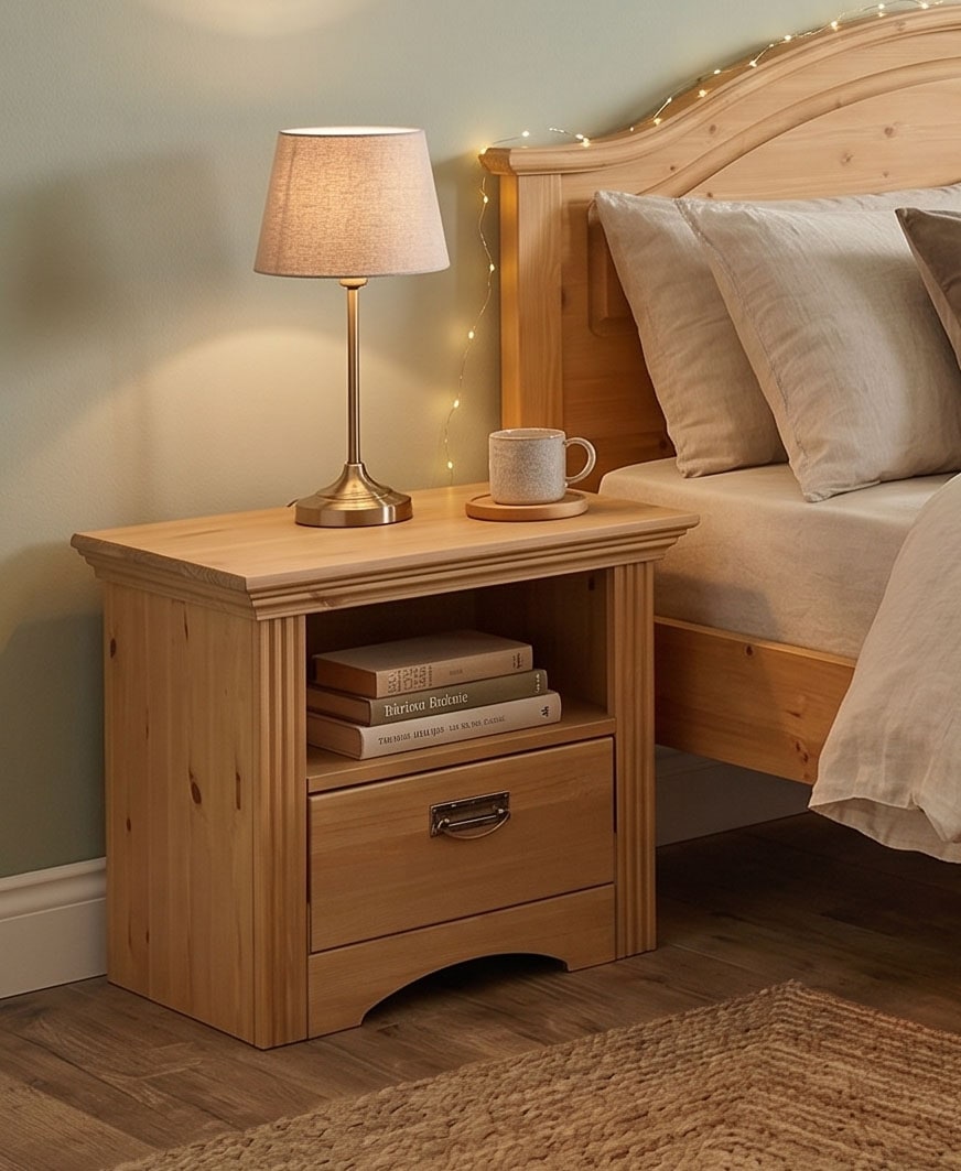 GOODproduct Console de nuit »Konrad« aus massiver, FSC®-zertifizierter Kiefer