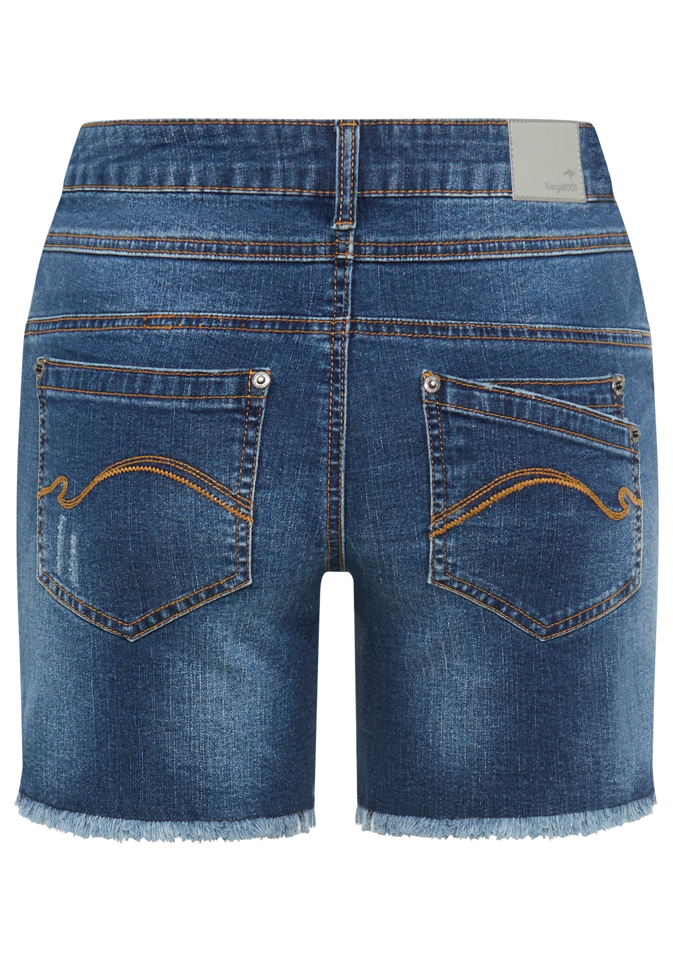 KangaROOS Pantalon en jean kurze Schnittform,  mit Destroyed-Effekten,  klassische Leibhöhe