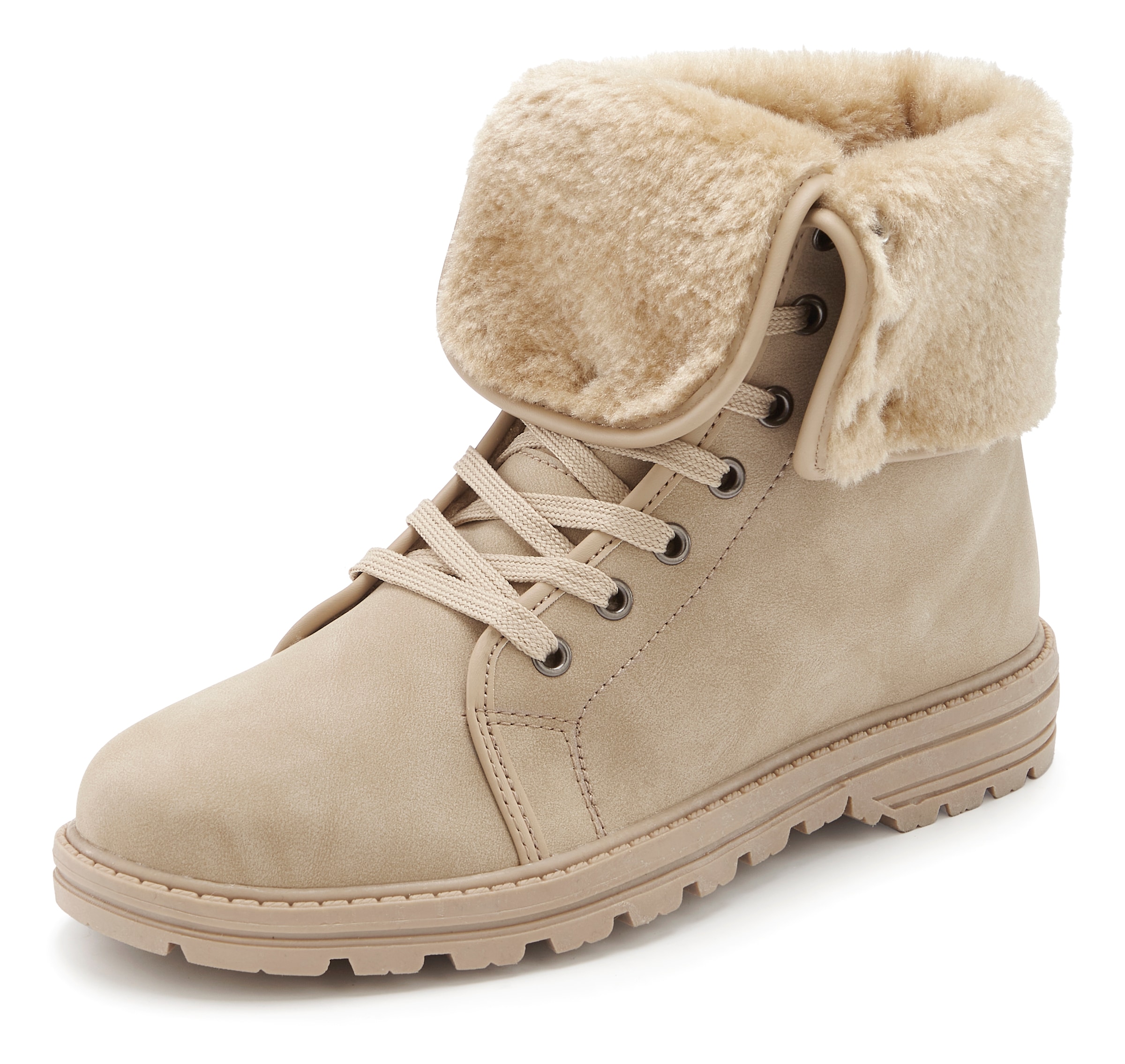 LASCANA Bottines »Boots, Stiefel,«  avec application en fausse fourrure VEGAN