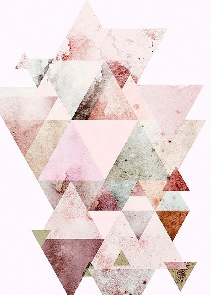 Komar Bild »Triangles Red« Formen | Kunst 1 Stk. tlg. Wandbild zur Dekoration - ohne Rahmen