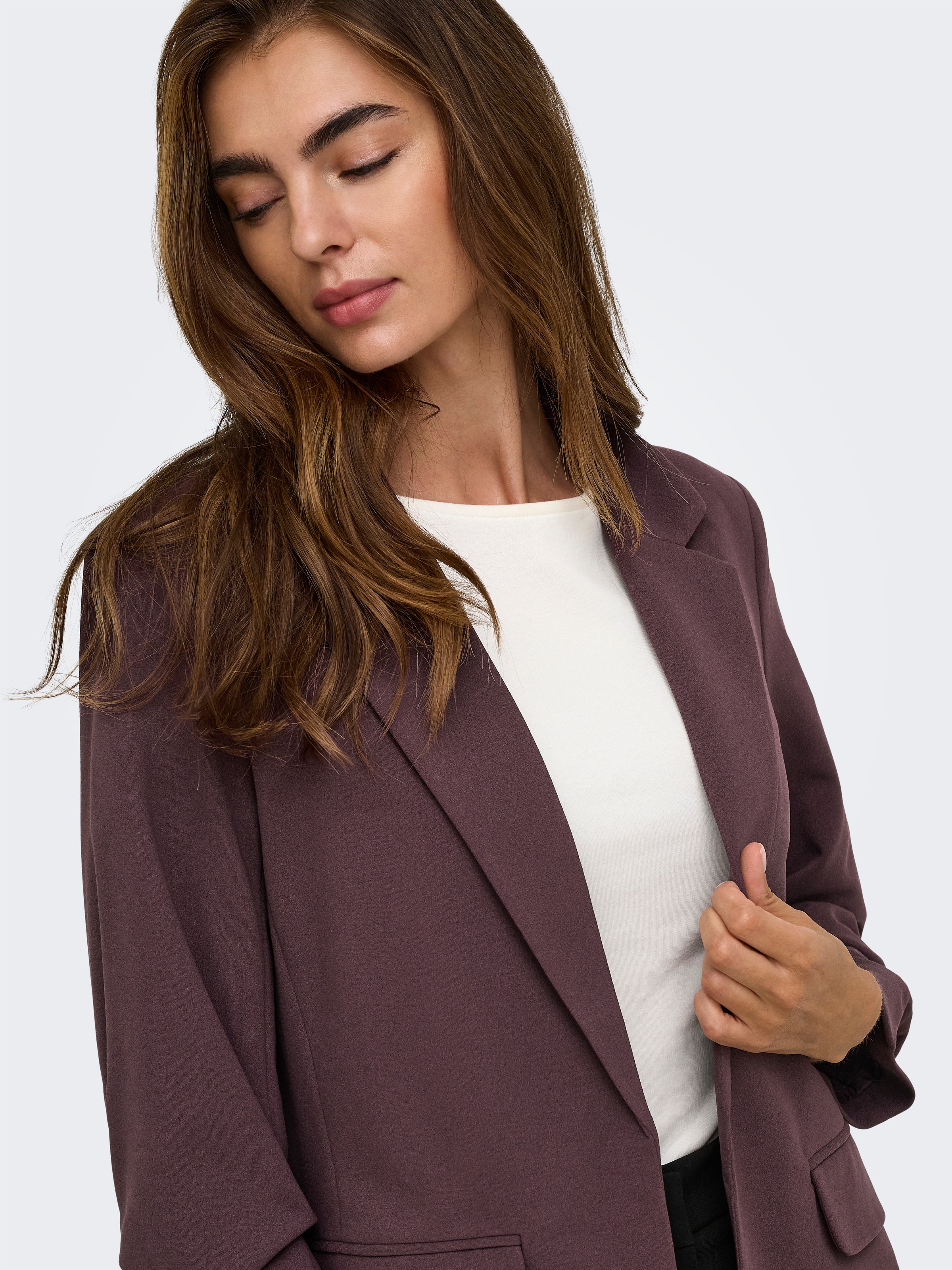 ONLY Blazer long »ONLKALINA 3/4 OPEN BLAZER CC TLR« mélange de matières, coupe ample