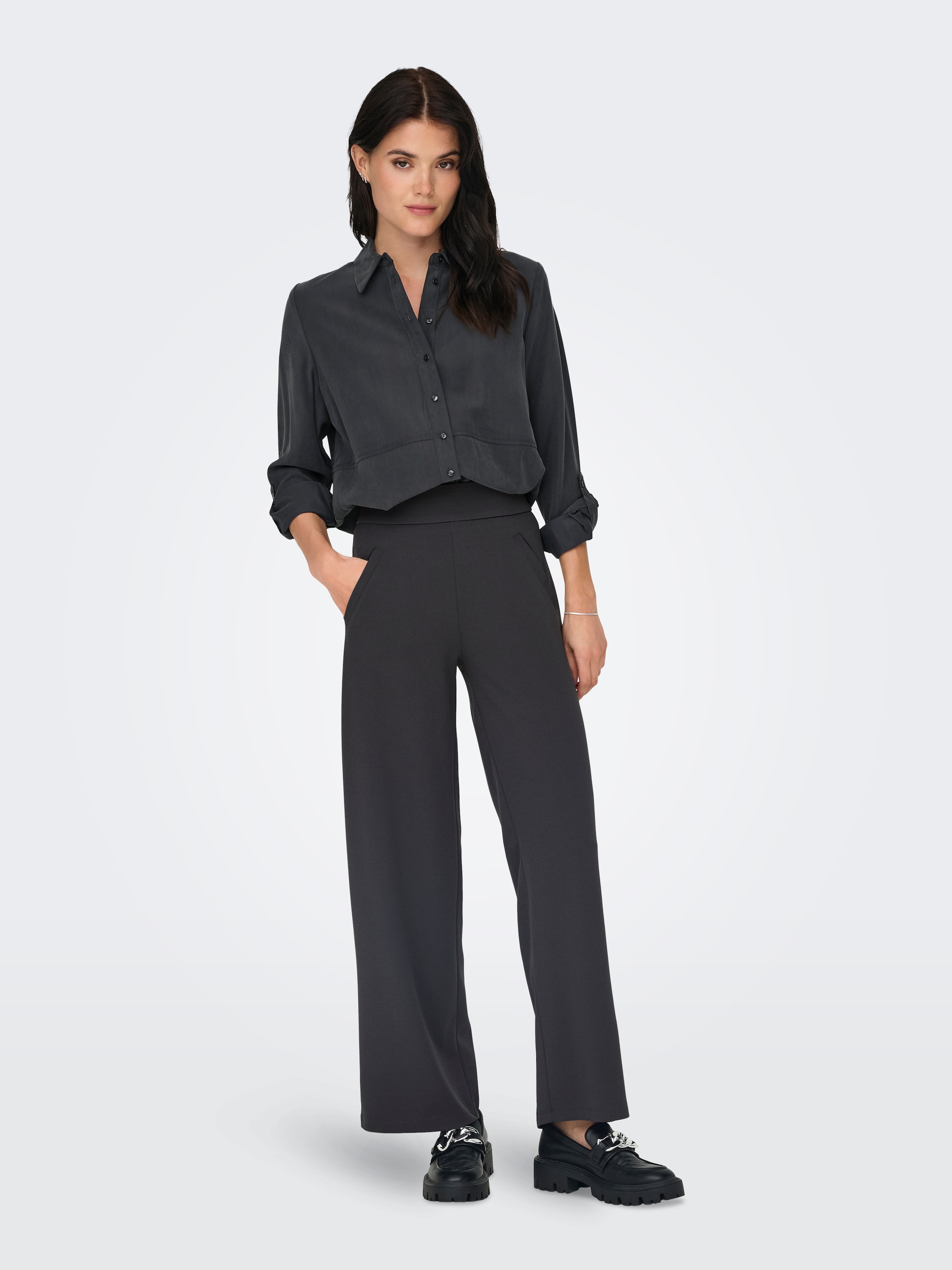 JDY Pantalon à enfiler »JDYLOUISVILLE CATIA WIDE PANT JRS NOOS«  mélange de matériaux