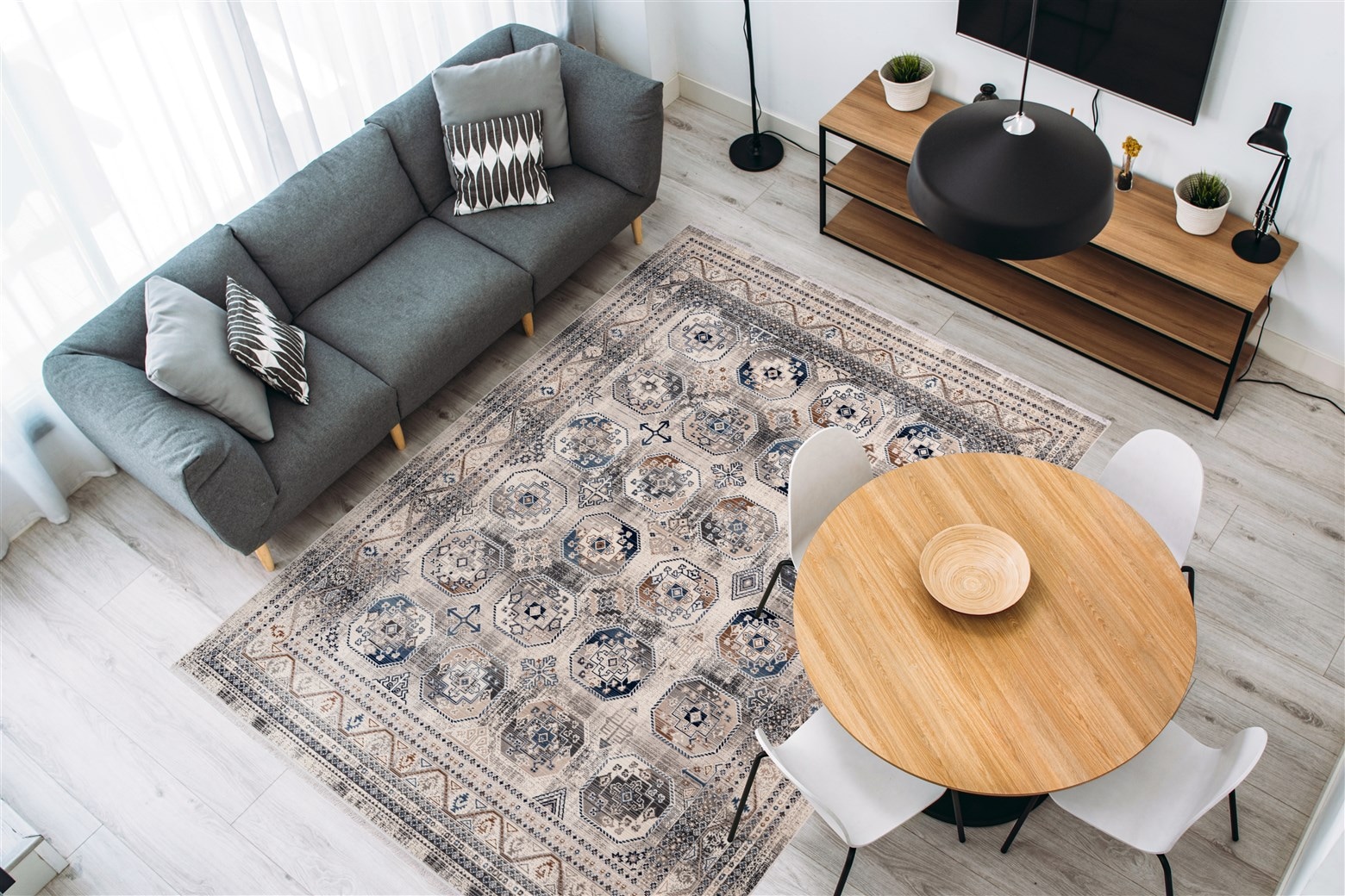 me gusta Teppich »Anouk 425« rechteckig 3,5 mm Höhe Verwaschene Optik, orientalisches Design, pflegeleicht