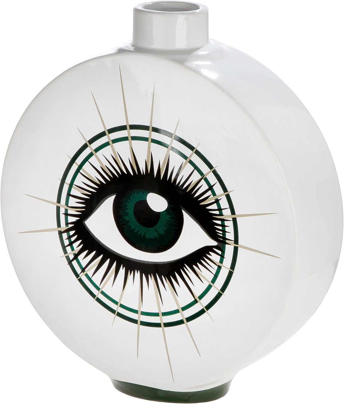 GILDE Vase de table »Deckelvase rund Magic Eye« Vase à couvercle, Magic Eye, design à motifs, rangement, moderne