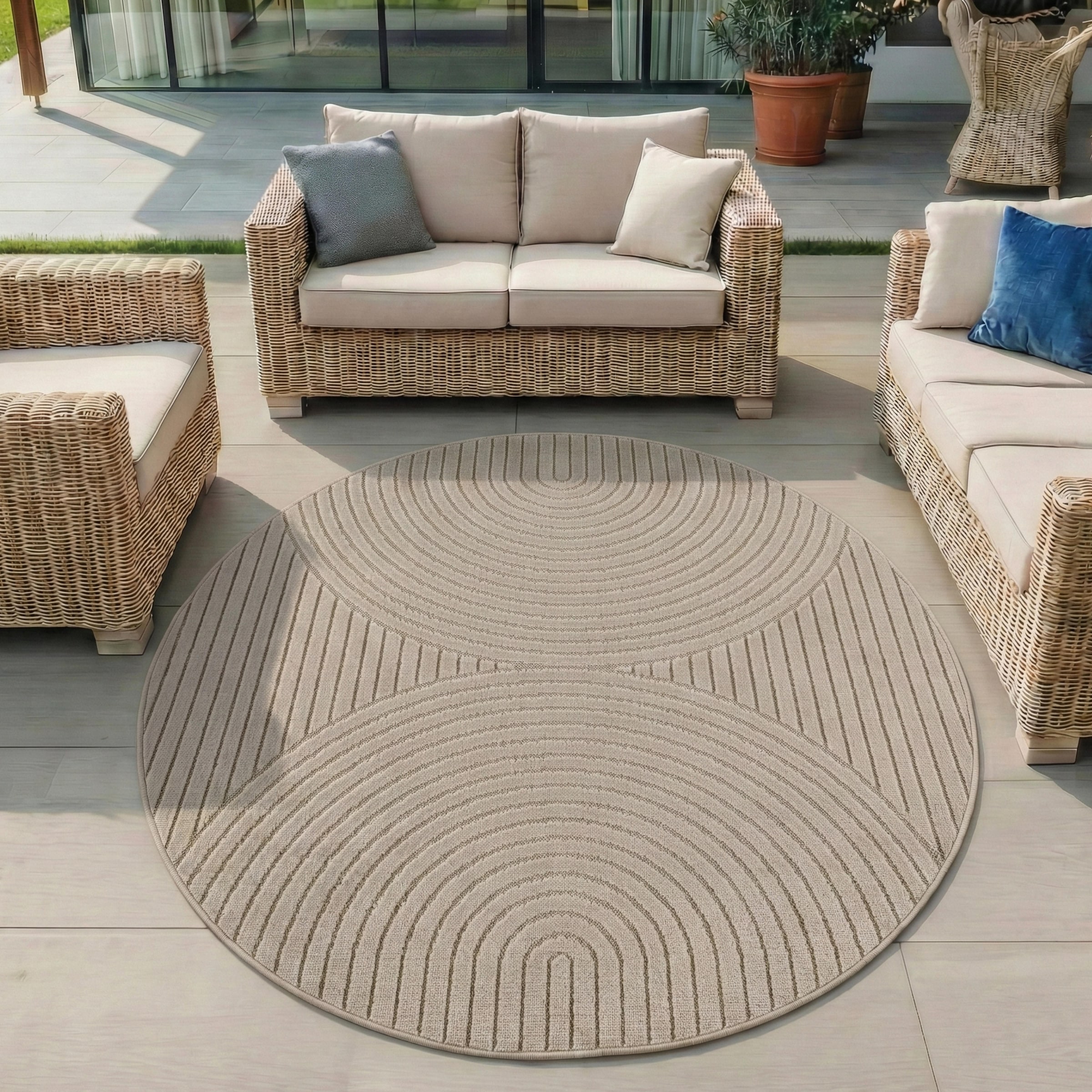 Ayyildiz Teppiche »NOVA 1201  , auch als Läufer und Rund« rund 8 mm Höhe Material aus schmutzabweisendem Polypropylen, In-/Outdoor geeignet