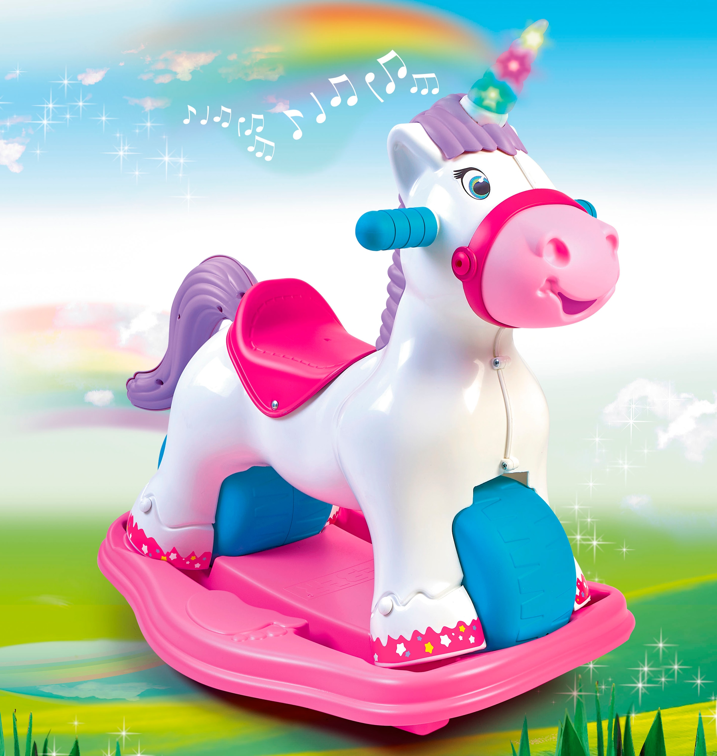 Feber® Animal à bascule »Feber Baby Unicorn 2in1« mit Licht- und Soundeffekt; Made in Europe