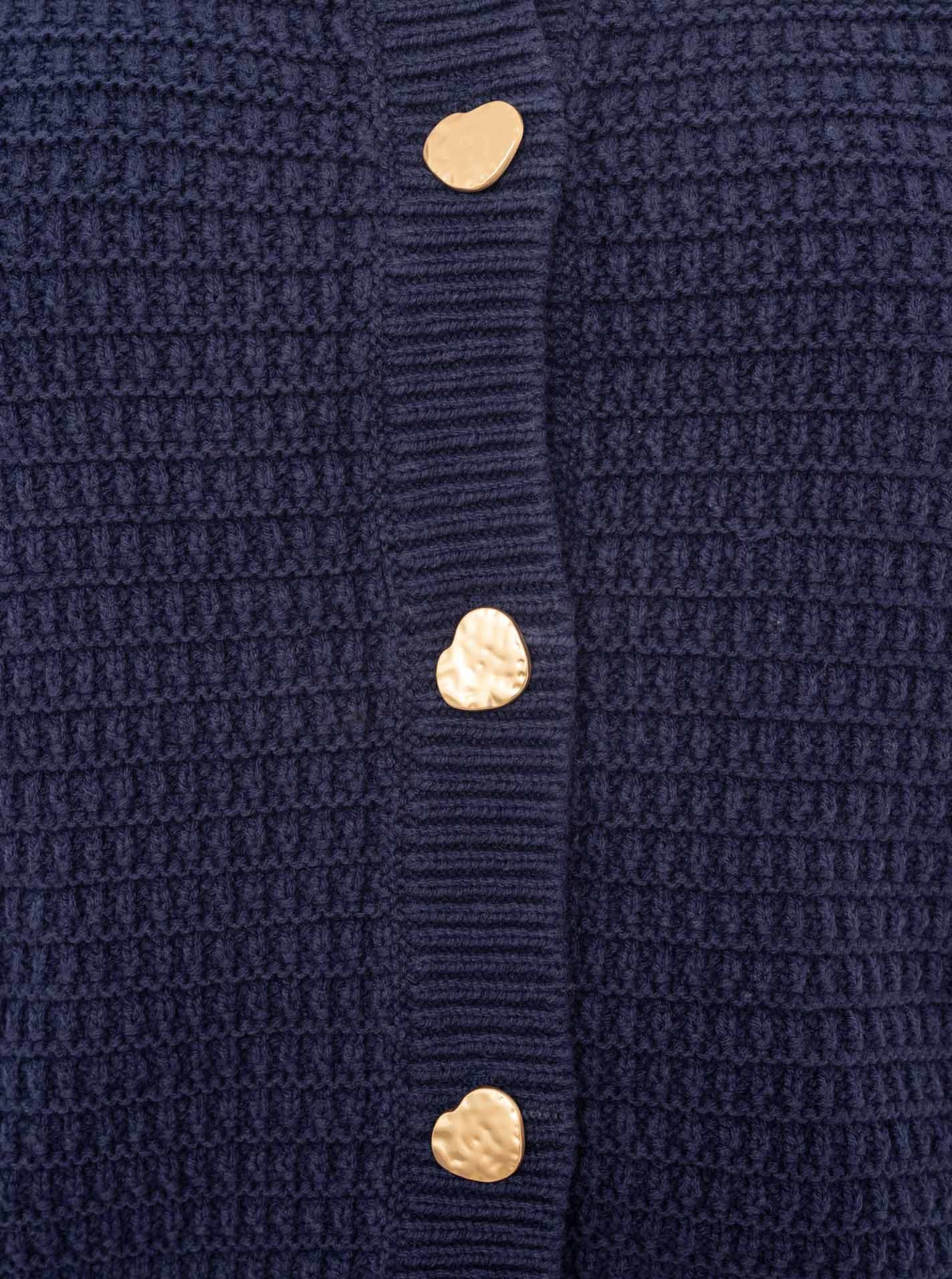 Zwillingsherz Veste en tricot »"Herz Knopf"« mit Lockstrickmuster und Herzknöpfen in goldfarben