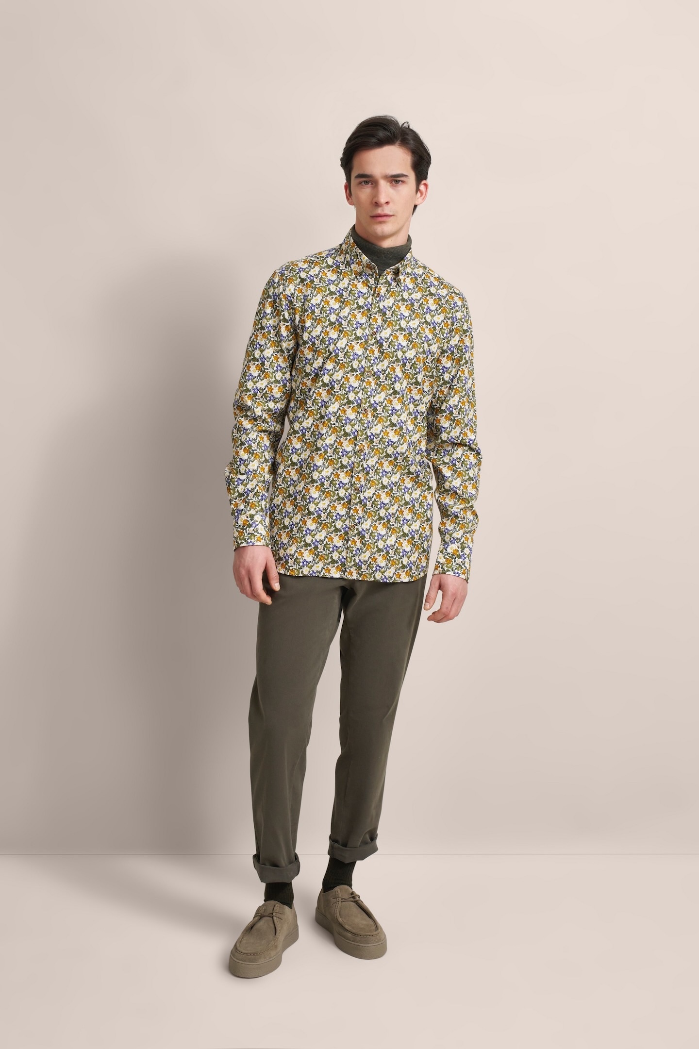 bugatti Chemise à manches longues mit Button-Down-Kragen