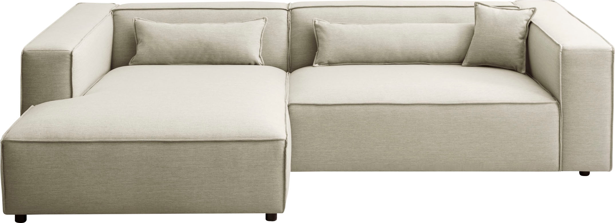 LeGer Home by Lena Gercke Canapé d'angle »PIARA XXL, Big-Sofa, Cord, Leinenoptik o. Strukturstoff, L-Form« ottomane au choix droite/gauche, couture Keder, assise extra profonde