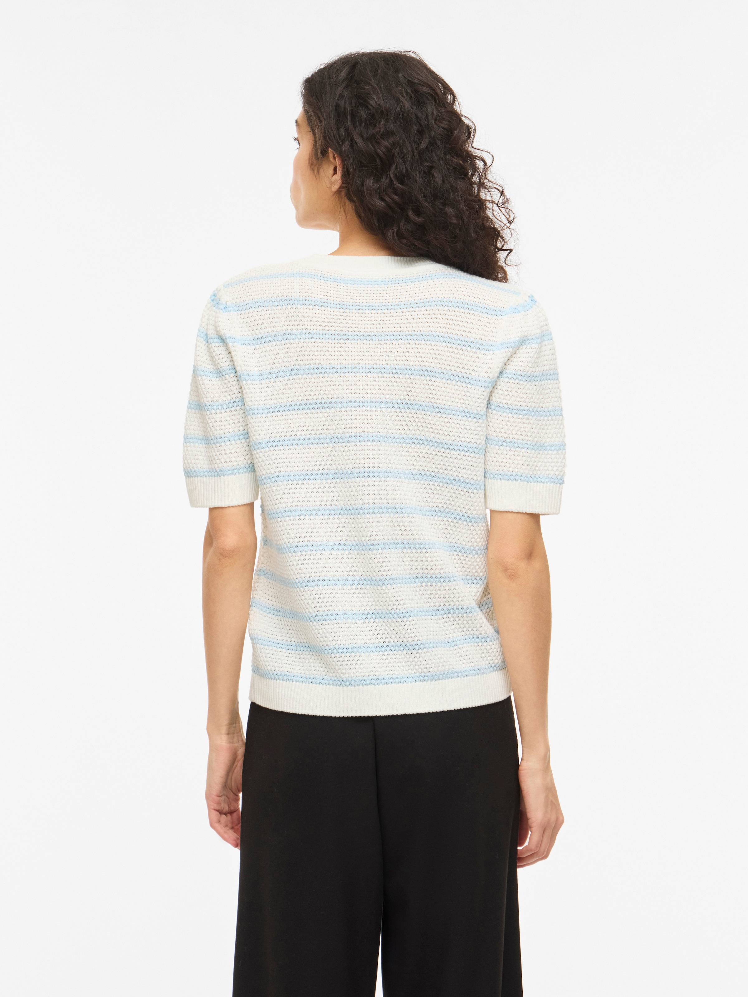 Vila Kurzarmpullover »VIDALO O-NECK S/S STRIPE KNIT-NOOS«