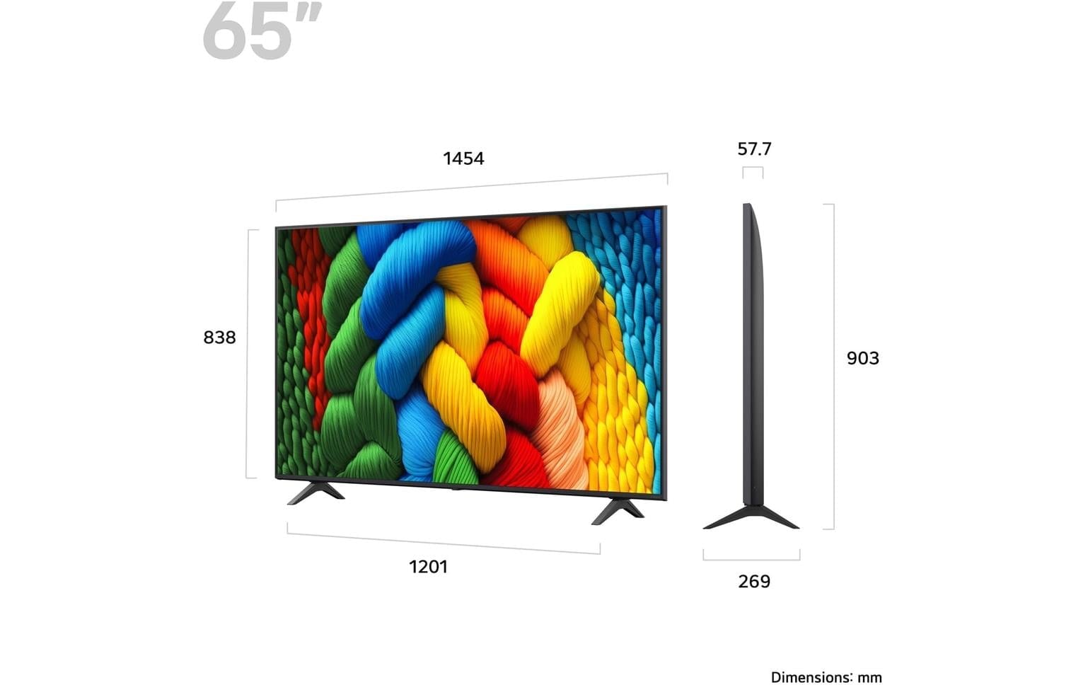 LG LCD-LED Fernseher »65NANO80A6B« 165 cm/65 ″
