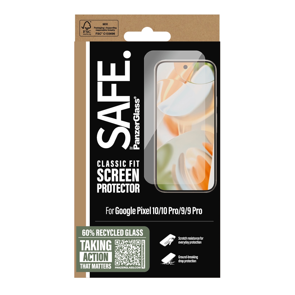 SAFE by PanzerGlass Displayschutzglas »Classic Fit Screen Protector« für Google Pixel 9/10;Google Pixel 9/10 Pro Displayschutzfolie, Schutzfolie, Bildschirmschutz, kratz- & stossfest