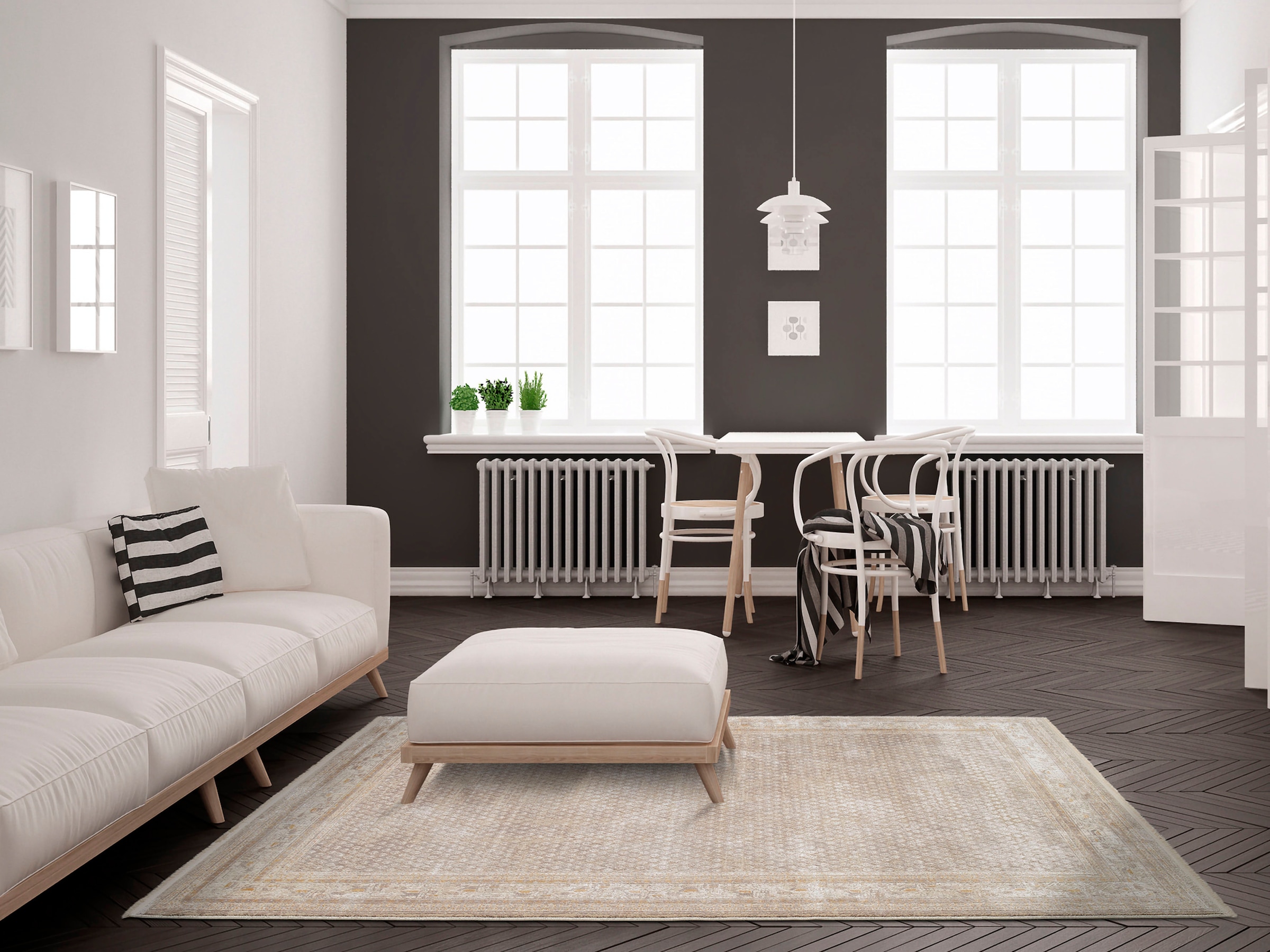 OCI DIE TEPPICHMARKE Teppich »BESTSELLER MIRI« rechteckig 8 mm Höhe Glanz Viskose, mit Fransen, Hoch Tief Struktur, Vintage, Wohnzimmer