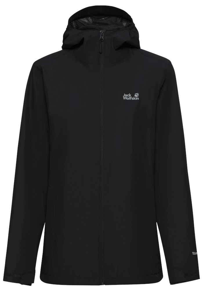 Jack Wolfskin Veste de pluie »OUTROVERT 2L JKT W« avec capuche avec protège-vent sur la fermeture éclair, respirant, étanche