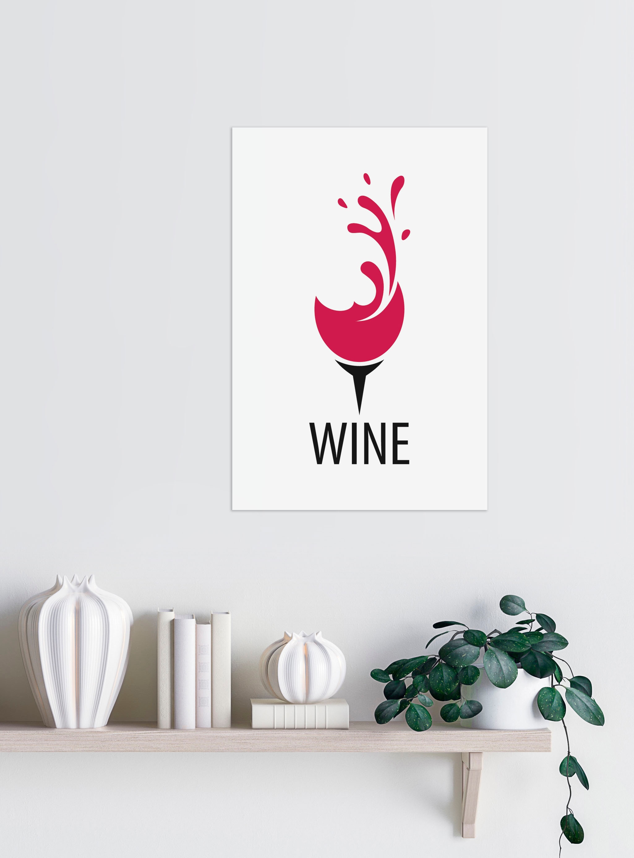 queence Objet de décoration murale »WINE« Stahlschild, Blechschild, Spruch, Witzig, Wanddeko, retro, 20x30cm