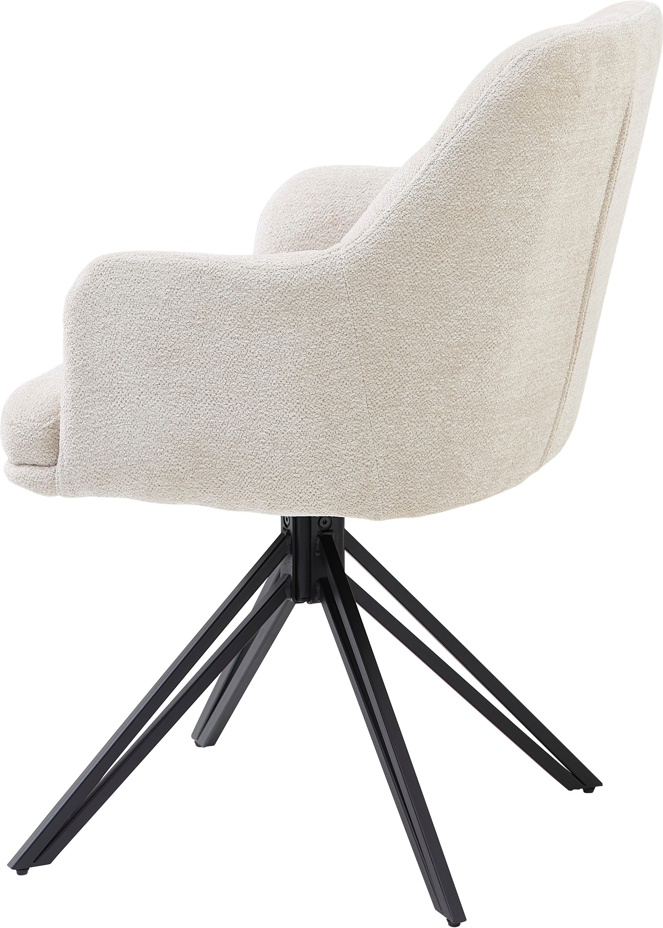 Stolkom Chaise avec accoudoirs (Ensemble) 2 cuislargeur 56,5 cm, pivotant à 180° avec retour automatique