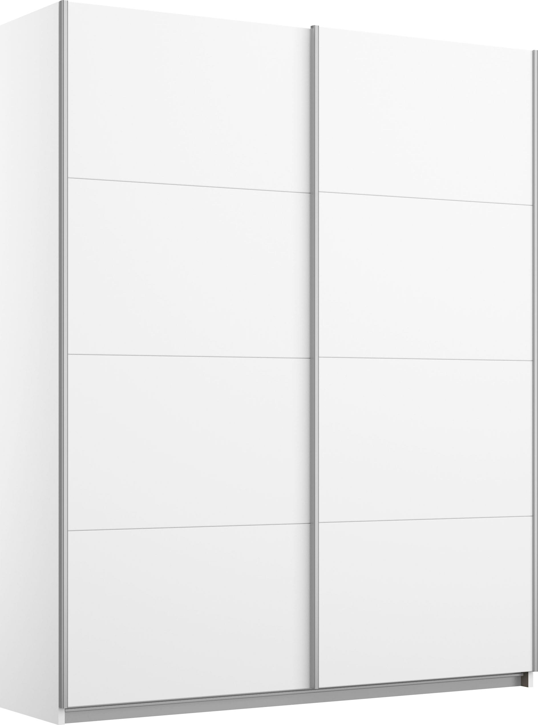 GOODproduct Schwebetürenschrank »Kleiderschrank Schrank Garderobe Schlafzimmerschrank THANOS« 3 verschiedene Ausstattungen BASIC/CLASSIC/PREMIUM (inkl. SOFT-CLOSE),  Optional mit Spiegel, Metall-Griffleisten alufarben MADE IN GERMANY