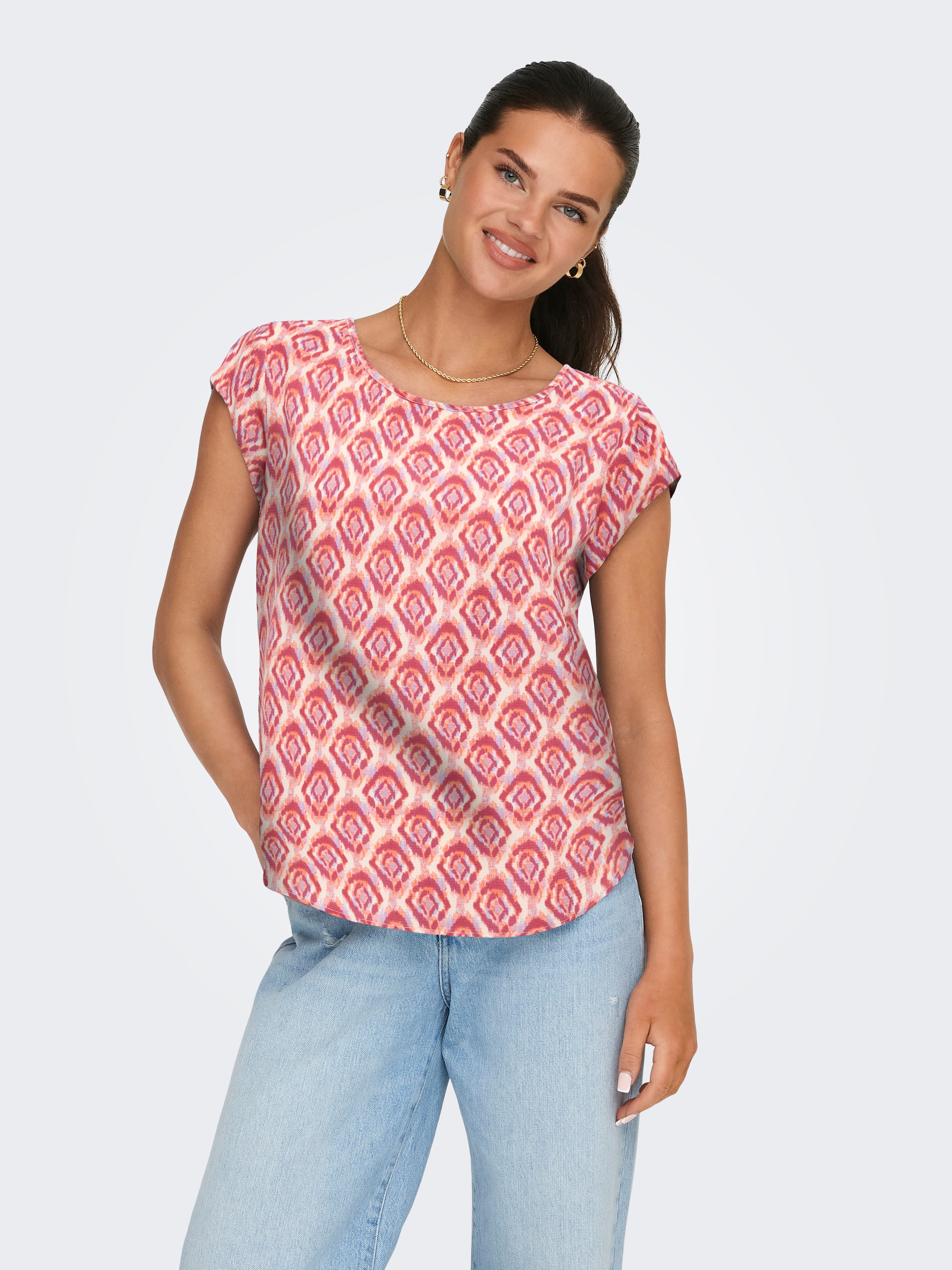 ONLY Chemisier à chemise »ONLVIC S/S AOP TOP NOOS PTM« avec imprimé intégral