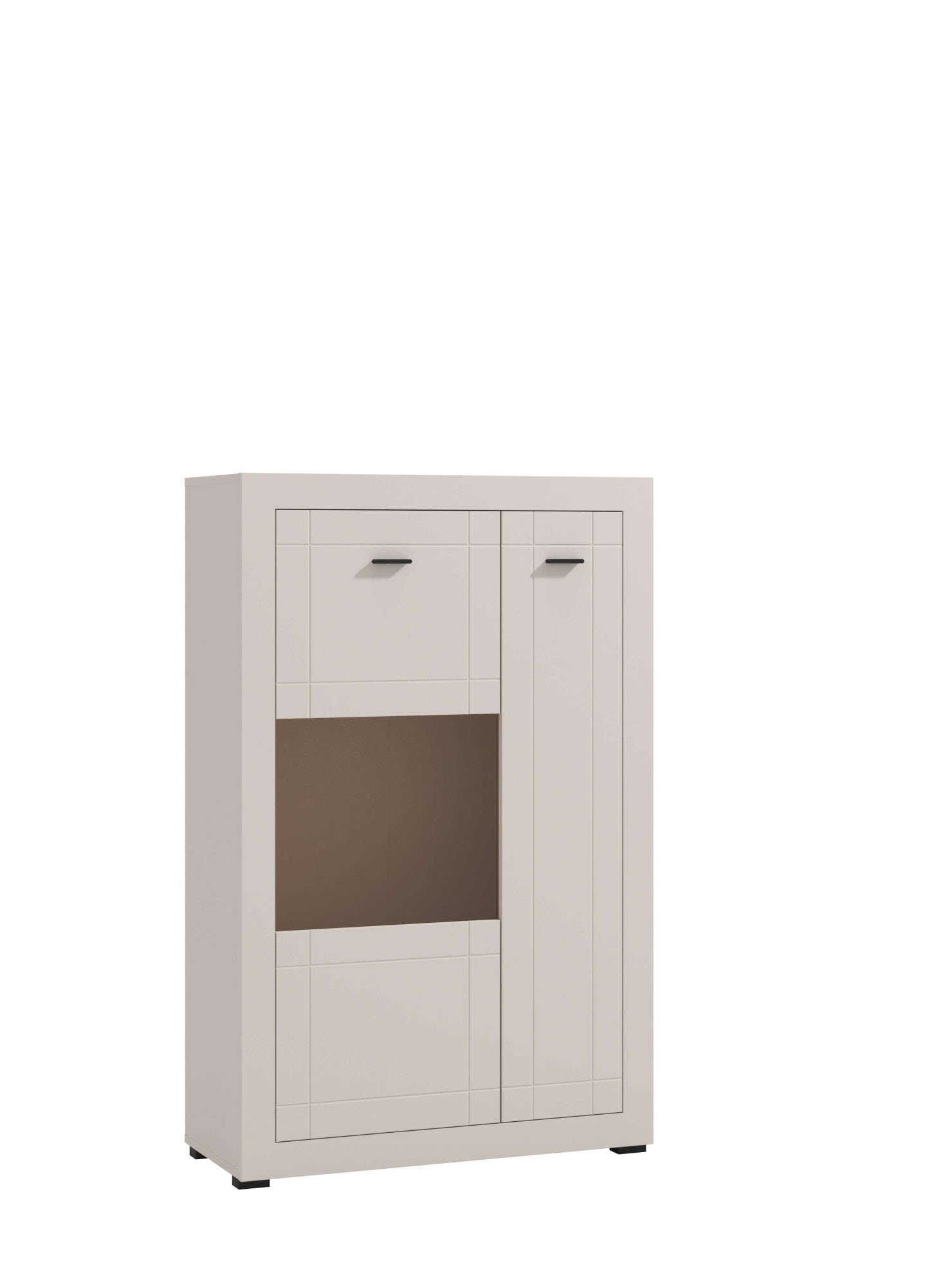 Home affaire Buffet haut »Warwick, Hochkommode, Vitrine, Glasvitrine, Kombi-Highboard« Modernes Highboard: Kaschmir-Dekor, 2 Türen, Heissfolienprägung