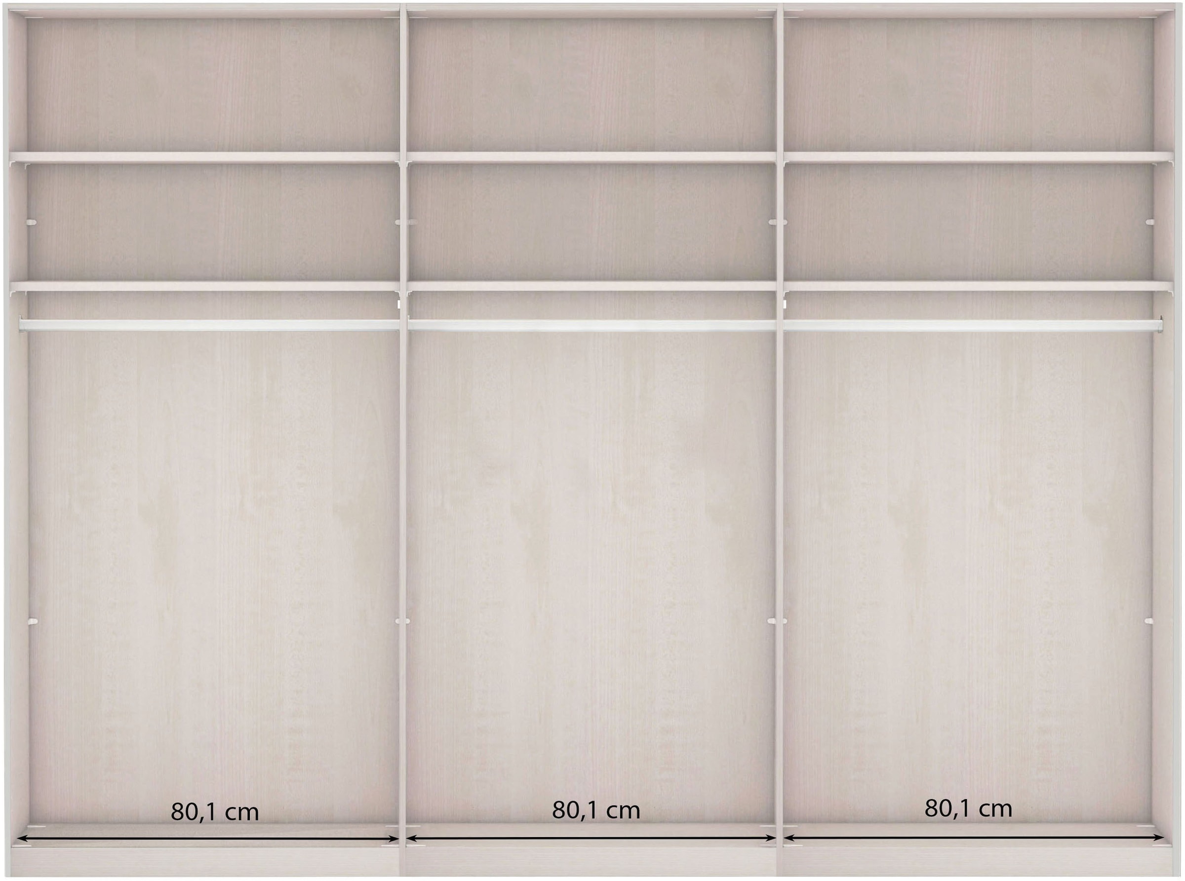 WIEMANN Armoire à portes coulissantes »Phoenix, Made in Germany, modernes Design, Highlight, Blickfang« Viele Farbkombinationen, in 4 Breiten und in 2 Höhen erhältlich,  maximaler Staurraum, inkl.Einlegeböden, Wäscheböden u. Dämpfer