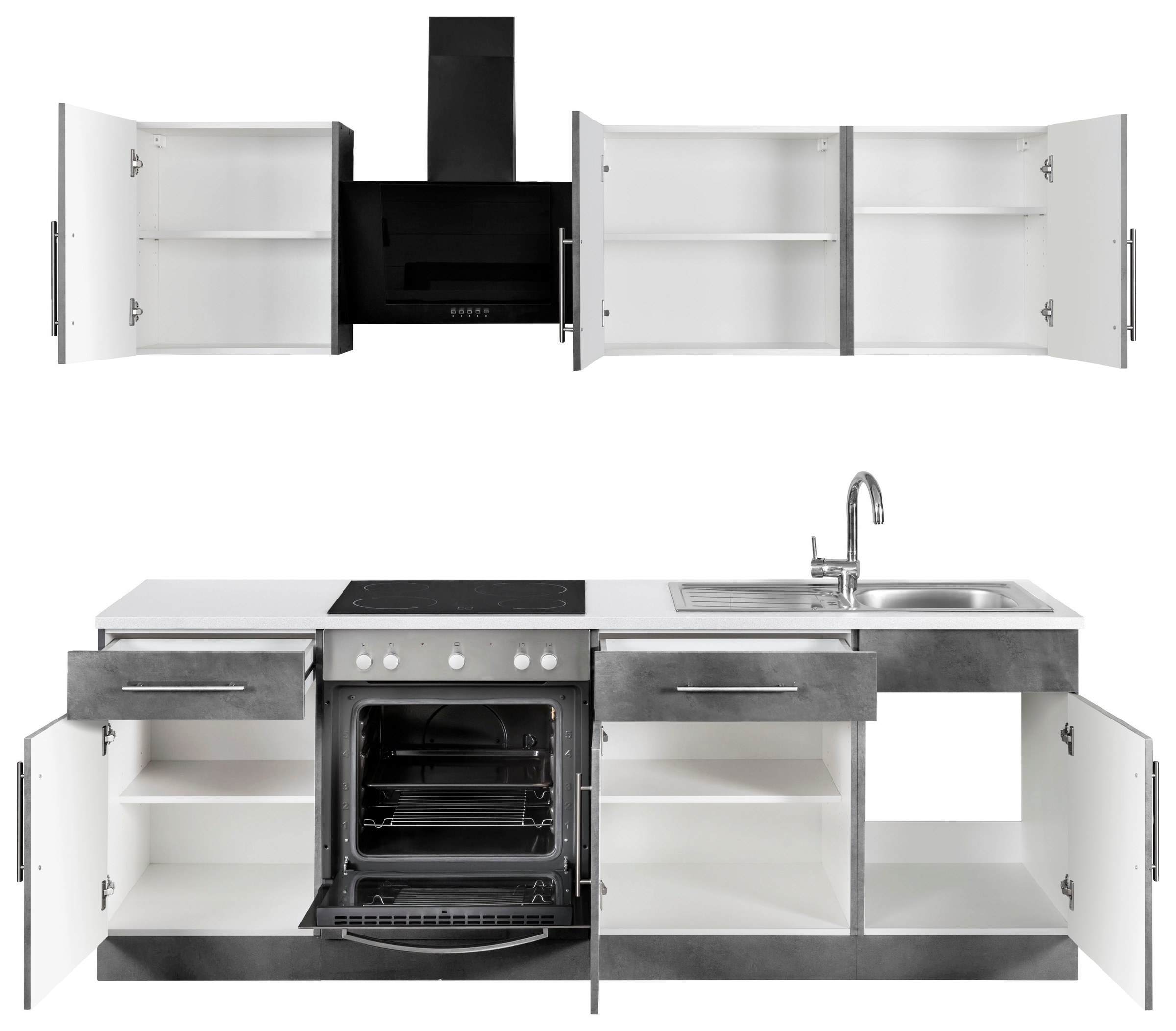 wiho Küchen Kitchenette »Cali, TOPSELLER« ohne E-Geräte, Breite 220 cm