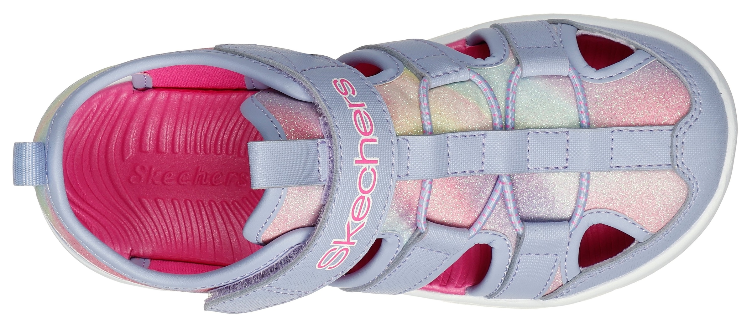 Skechers Sandale »FLEX SPLASH DAYLIGHT SHIMMER«  Klettschuh mit Glitzer , Grössenschablone zum Download