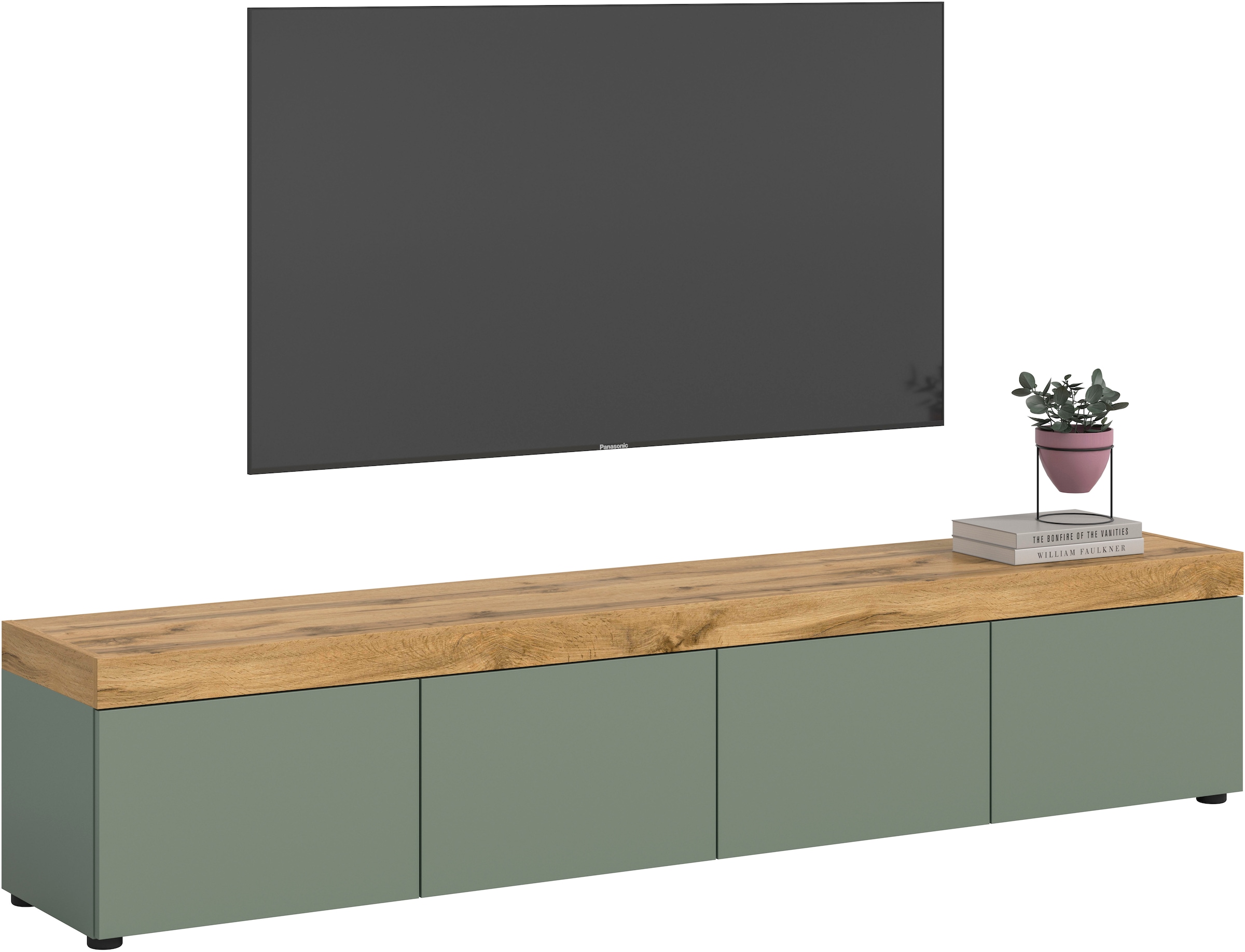 GOODproduct Lowboard »MAMBO, TOPSELLER!, Breite 200cm, 4 Klappen, stehend oder hängend« 2 farbige Ausführung, in verschiedenen Farben erhältlich, 1 Stk. tlg. Lowboard, TV Unterschrank, Tv-Schrank, Wohnzimmer