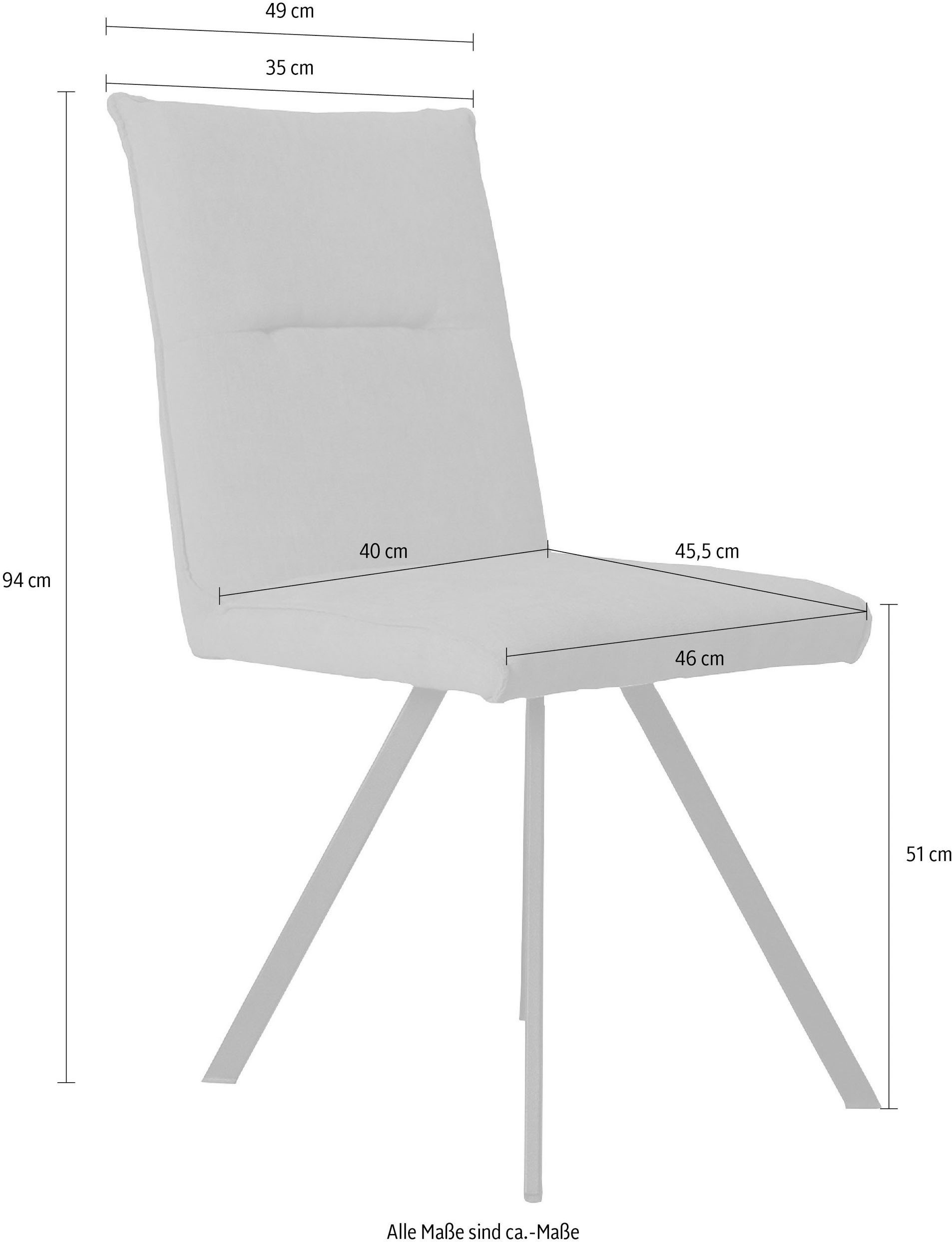 GOODproduct Chaise à 4 pieds »Sava« (Ensemble) 2 cuisMetallgestell