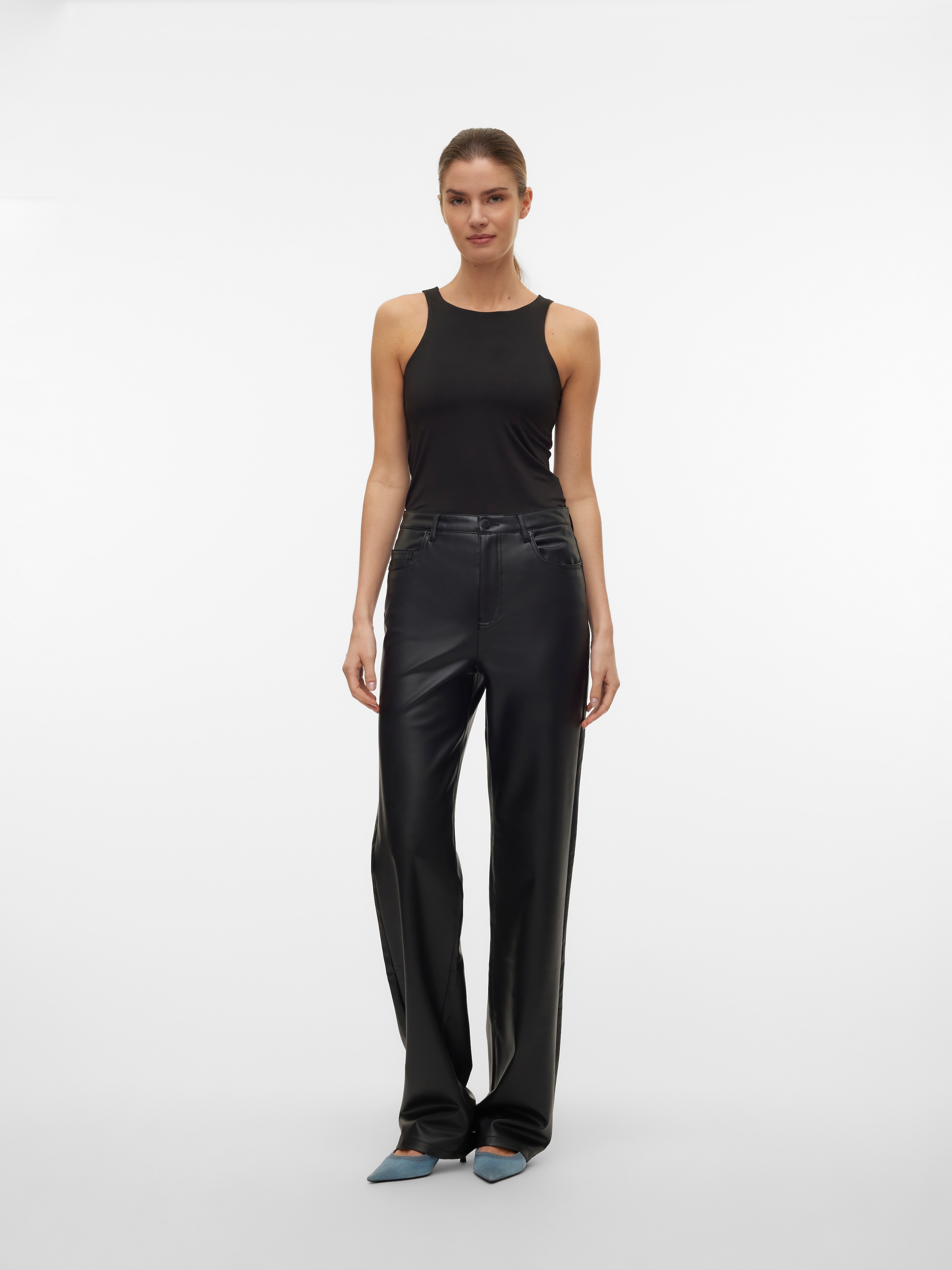 Vero Moda Lederimitathose »VMTESSA HR WIDE PL PANTS NOOS«