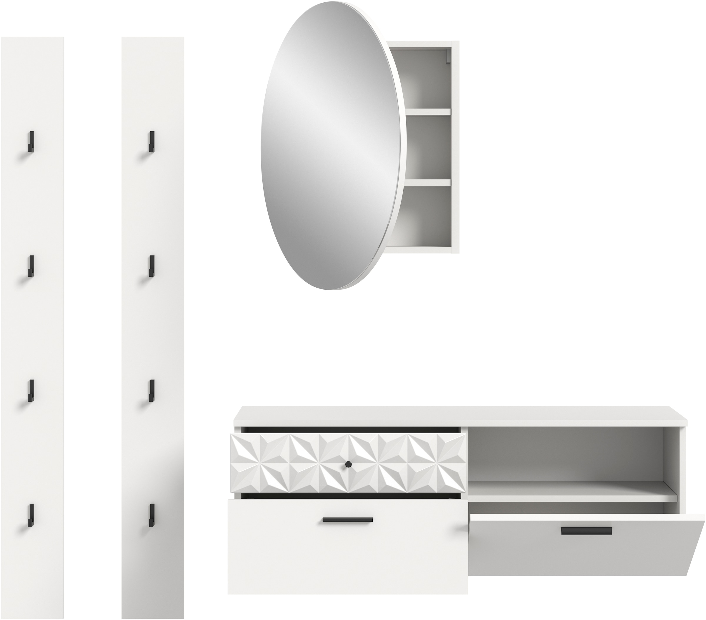 Home affaire Garderoben-Set »VICENZA, 4-tlg., mit foraler Ornamentabsetzung in der Front« 4 Stk. tlg.