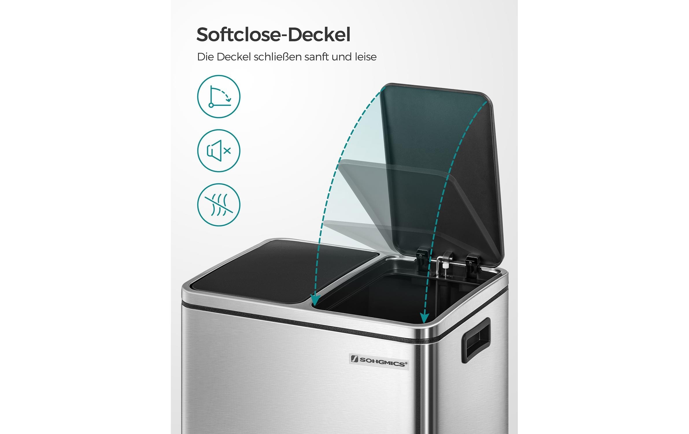 SONGMICS Mülleimer »30 l« 2 Behälter